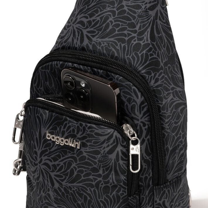 Baggallini Securtex Anti-Theft Crossbody Sling Bag for Women - RFID Blocking, Lightweight & Secure Travel Purse - Perfect for Day Trips, Commuting, and Shopping
