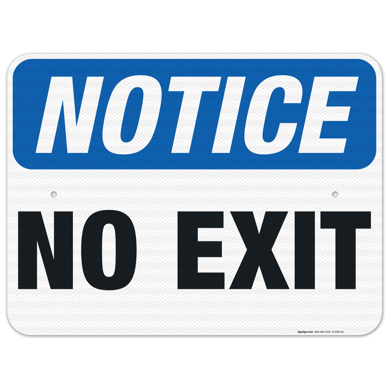 No Exit Sign - OSHA Compliant 18x24 Inch Reflective Aluminum Safety Sign | 3M EGP .080 Thick | Fade Resistant for Indoor & Outdoor Use | Made in USA | Perfect for Warehouses, Factories & Emergency Exits