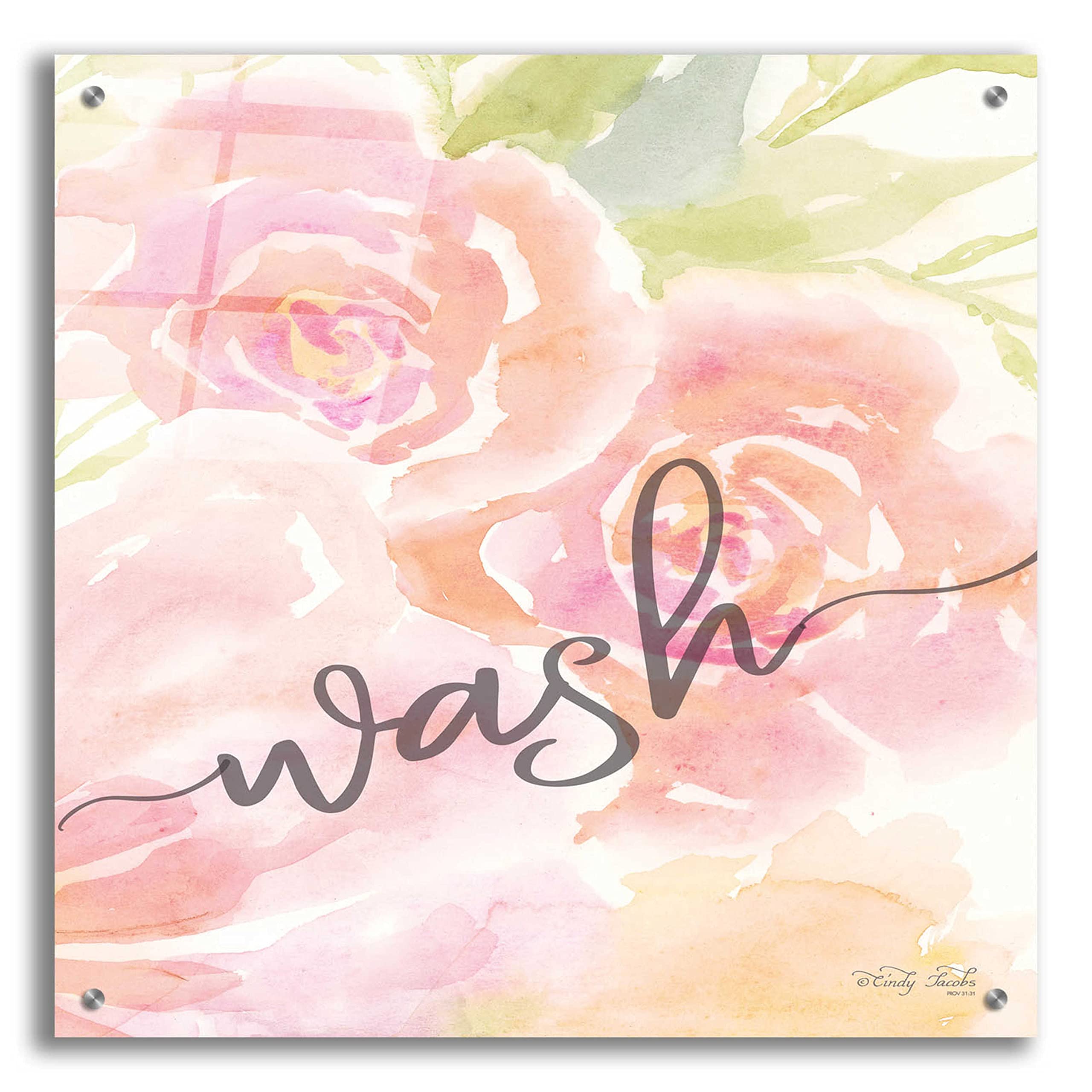 Floral Wash Acrylic Glass Wall Art by Cindy Jacobs - 24