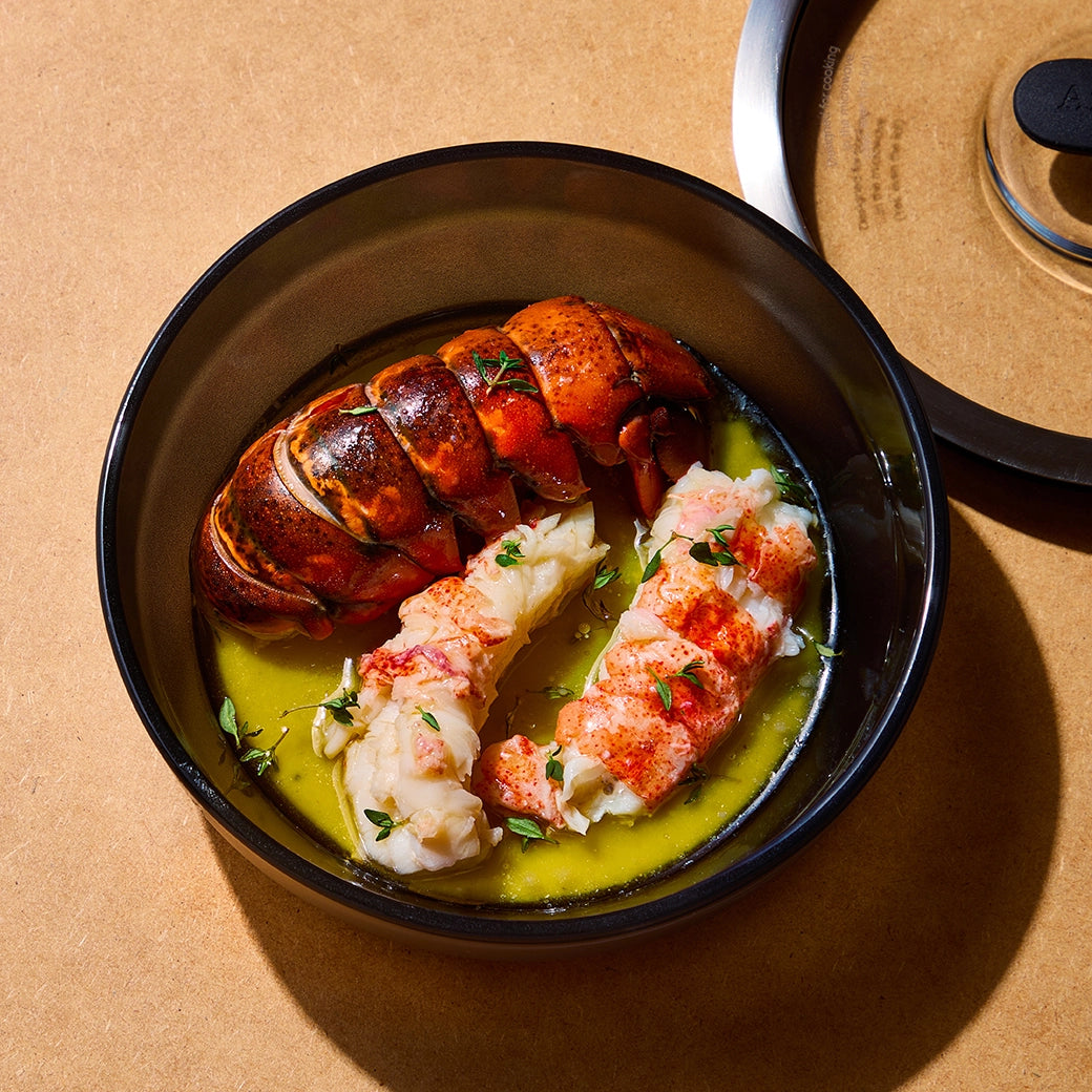 Butter Poached Lobster - Premium Fresh Maine Lobster Tails in Rich Garlic Butter Sauce | Perfect for Romantic Dinners, Special Occasions & Gourmet Seafood Lovers