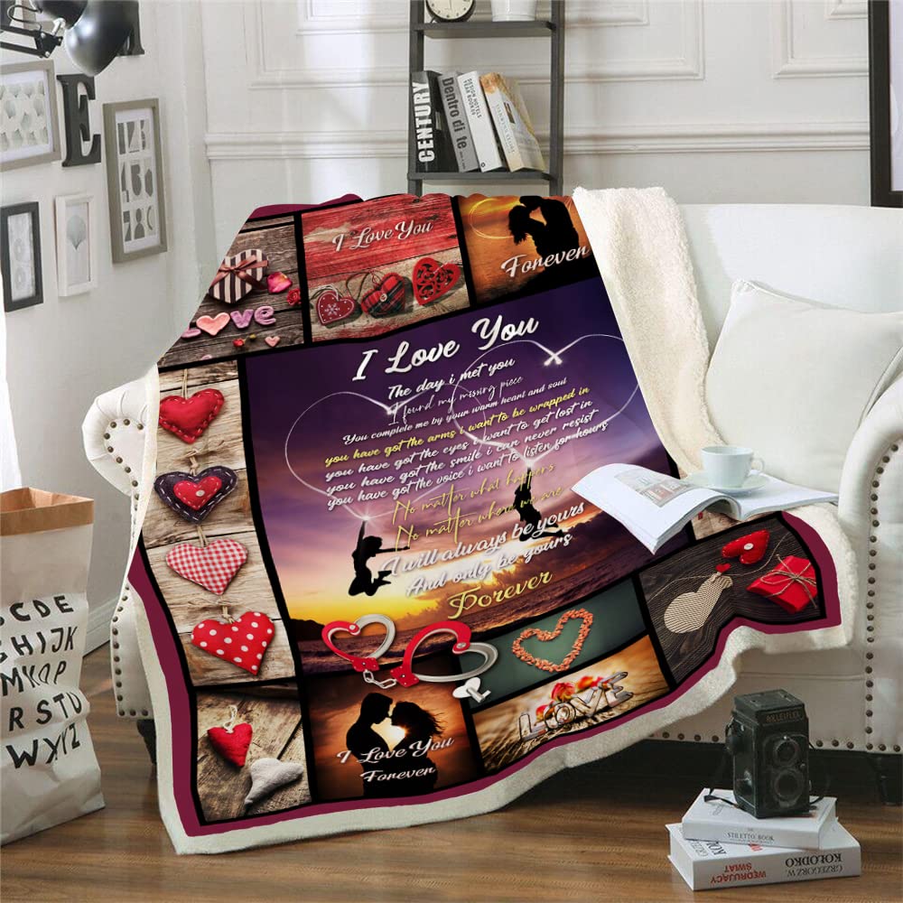 Soft & Cozy Throw Blanket - Perfect Romantic Gift for Wife, Girlfriend, Anniversary, Christmas, Birthday & Valentine's Day - Ideal for Cuddling, Movie Nights & Home Decor