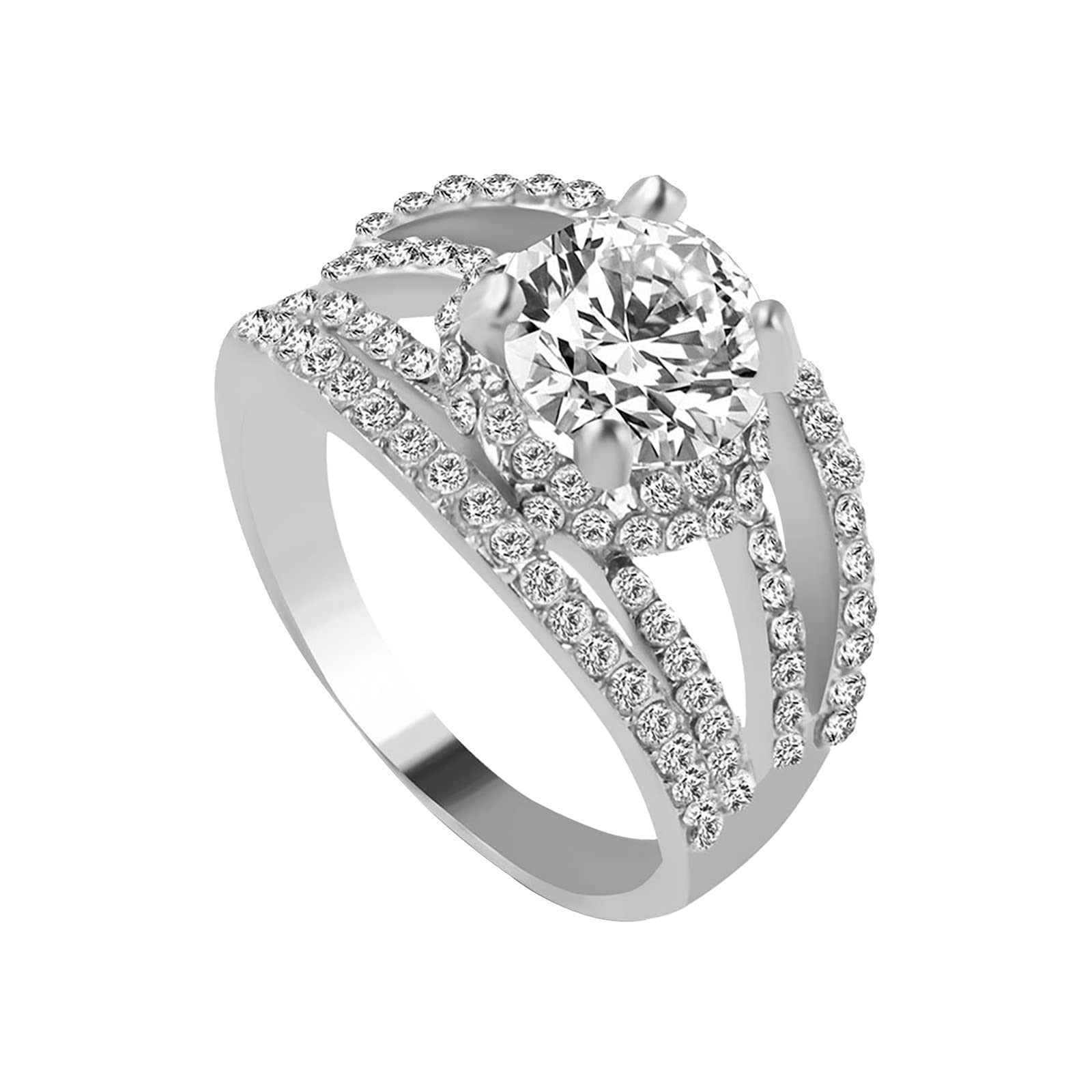 Elegant 3-Piece Stackable Zircon Rings Set for Women - Fashionable Inlaid Cubic Zirconia Statement Rings | Perfect for Layering, Everyday Wear & Special Occasions