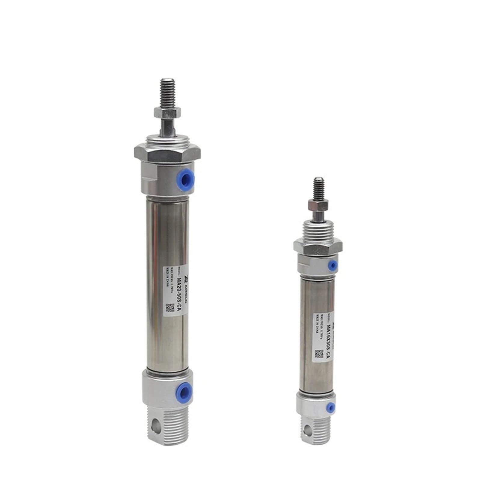 MA32X25 50 75SCA Stainless Steel Pneumatic Air Cylinder - 32mm Bore, 10-300mm Stroke, Double Action Mini Round Cylinder for Industrial Automation (MA32x100S-U-CM) - Perfect for Packaging Machinery, CNC Equipment & Factory Automation Systems
