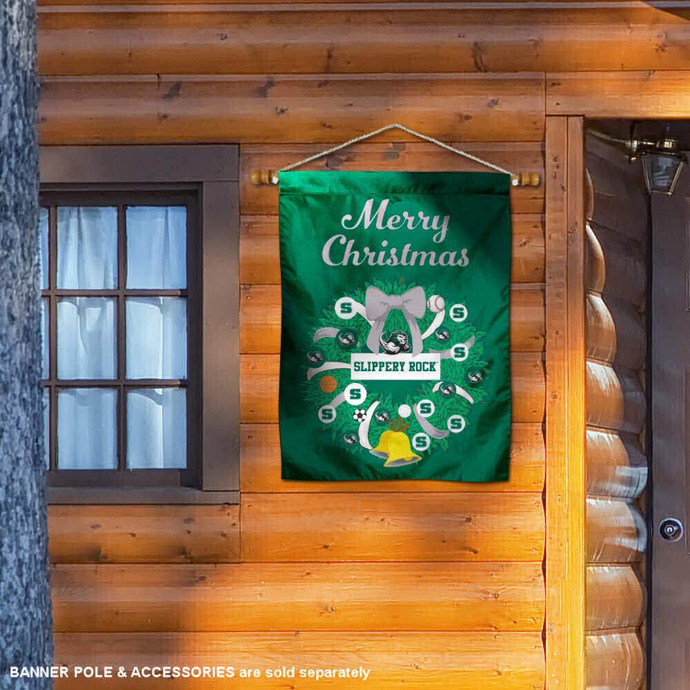 Festive Slippery Rock Happy Holidays Christmas Banner Flag - Perfect for Home Decor, Parties & Outdoor Celebrations