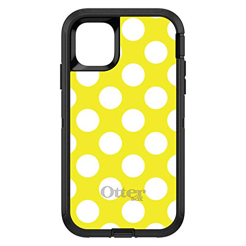 White & Yellow Polka Dots On Black Case