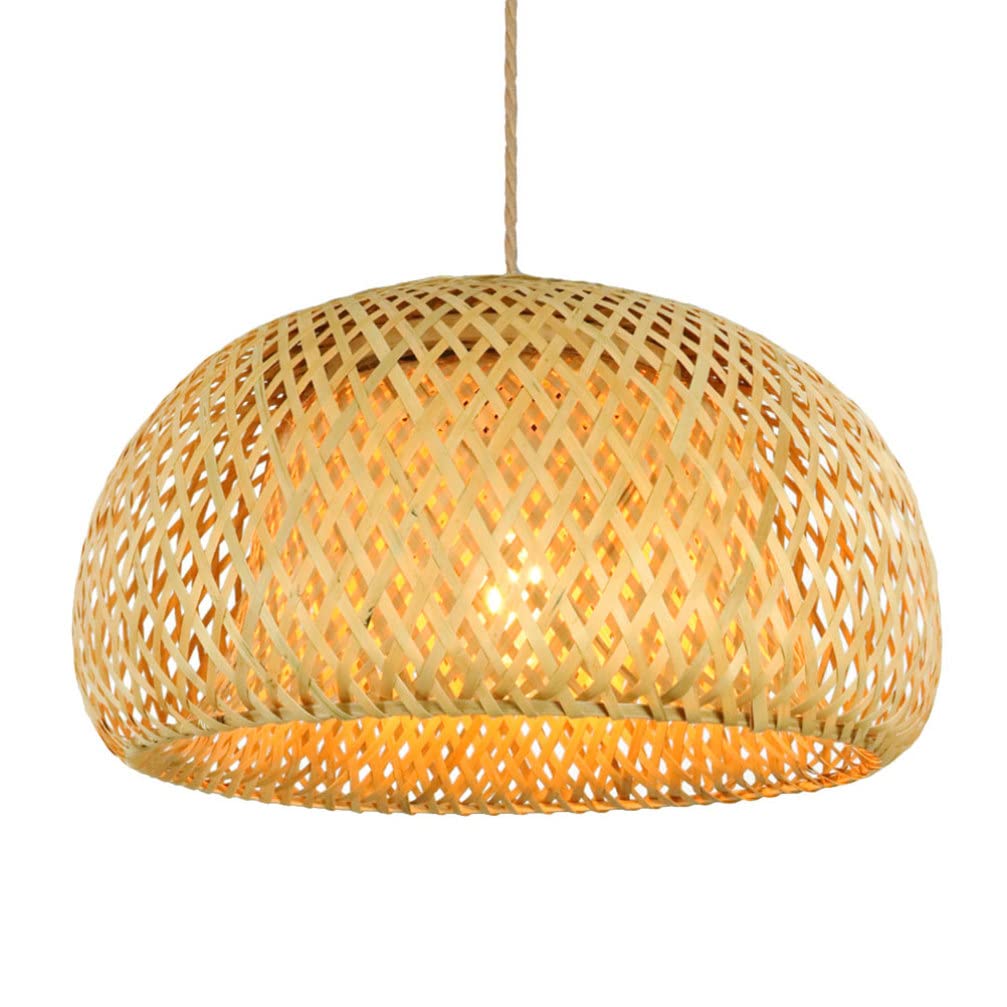 Tofficu Handmade Woven Rattan Pendant Light - Natural Boho Chandelier Lamp Shade for Living Room, Bedroom, Patio & Dining Room Decor - Vintage Rattan Ceiling Light Fixture for Indoor/Outdoor Use