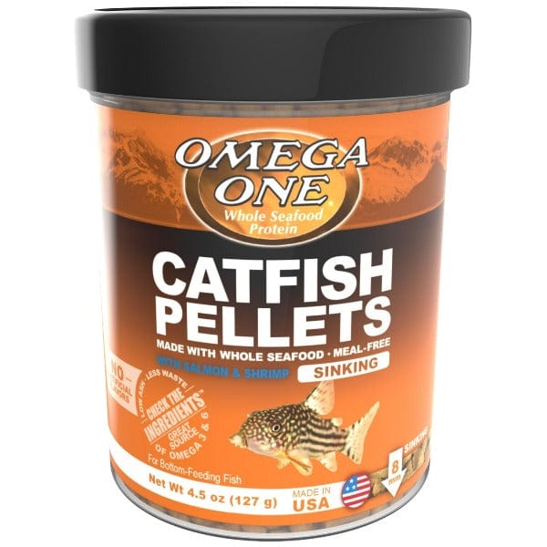Omega One Catfish Pellets - Premium Sinking Fish Food for Catfish, Bottom Feeders & Tropical Fish - High Protein Nutrition for Healthy Growth - Perfect for Aquariums, Ponds & Fish Tanks