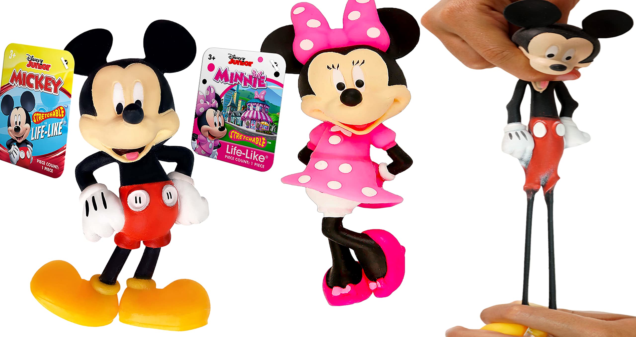Disney Stretchy Toys - Mickey & Minnie Mouse Squish & Pull Fidget Figures | Stress Relief & Anxiety Calming Sensory Toys for Kids | Perfect Birthday Party Favors & Classroom Rewards | Great for ADHD, Autism & Travel Entertainment (AB-6900-2)