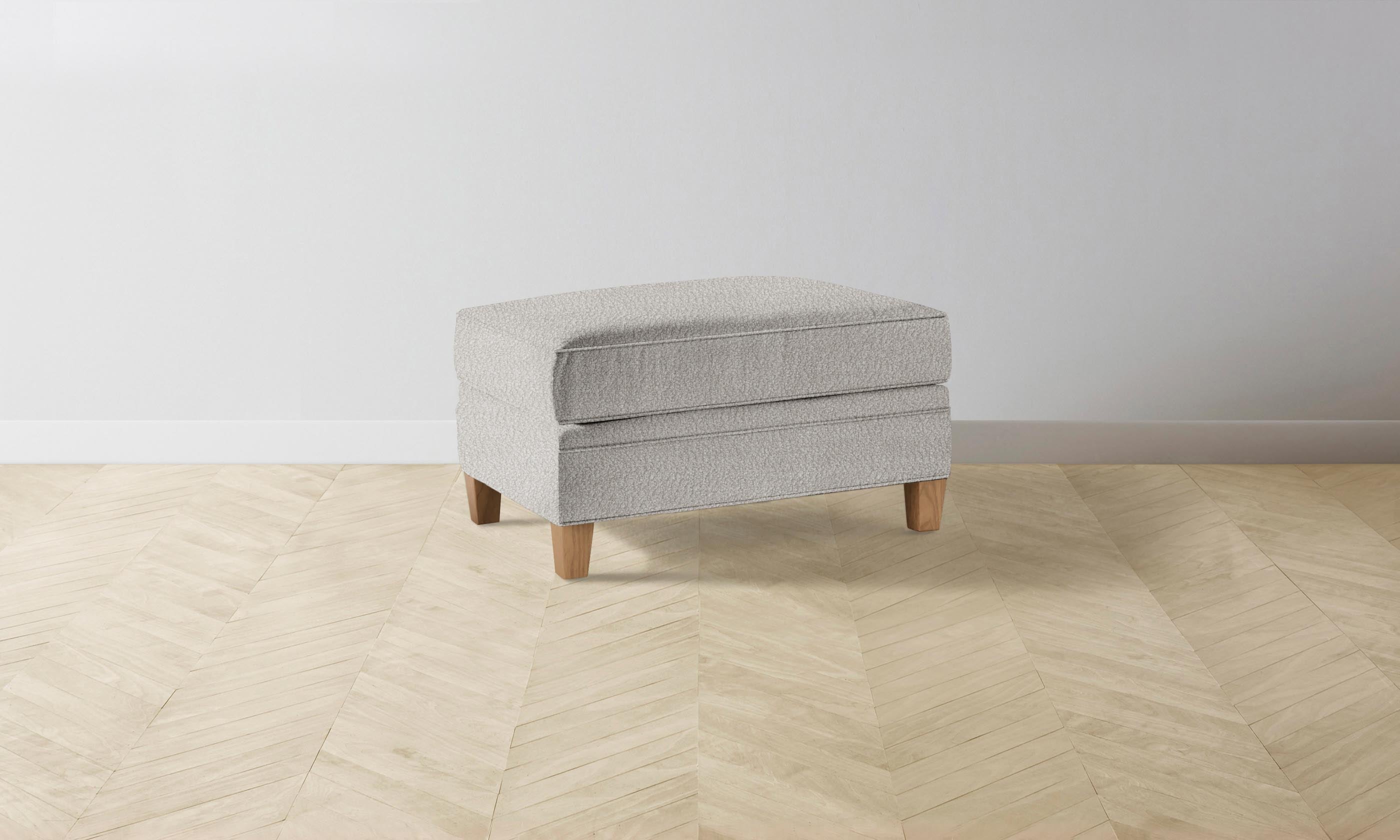 Luxury Carmine Ottoman with Italian Bouclé Fabric & Fossil Design - Perfect for Living Room, Bedroom, or Office Decor