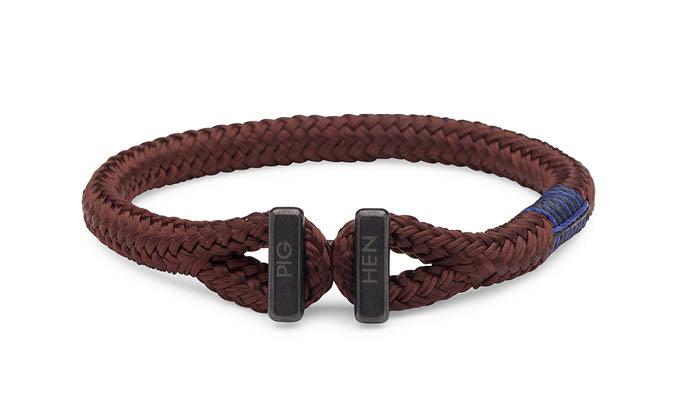 PIG & HEN Padre Paco Rope Bracelet for Men - Handmade Brown Leather Wristband - Adjustable Braided Cord Bracelet for Casual Wear, Outdoor Adventures & Gifts