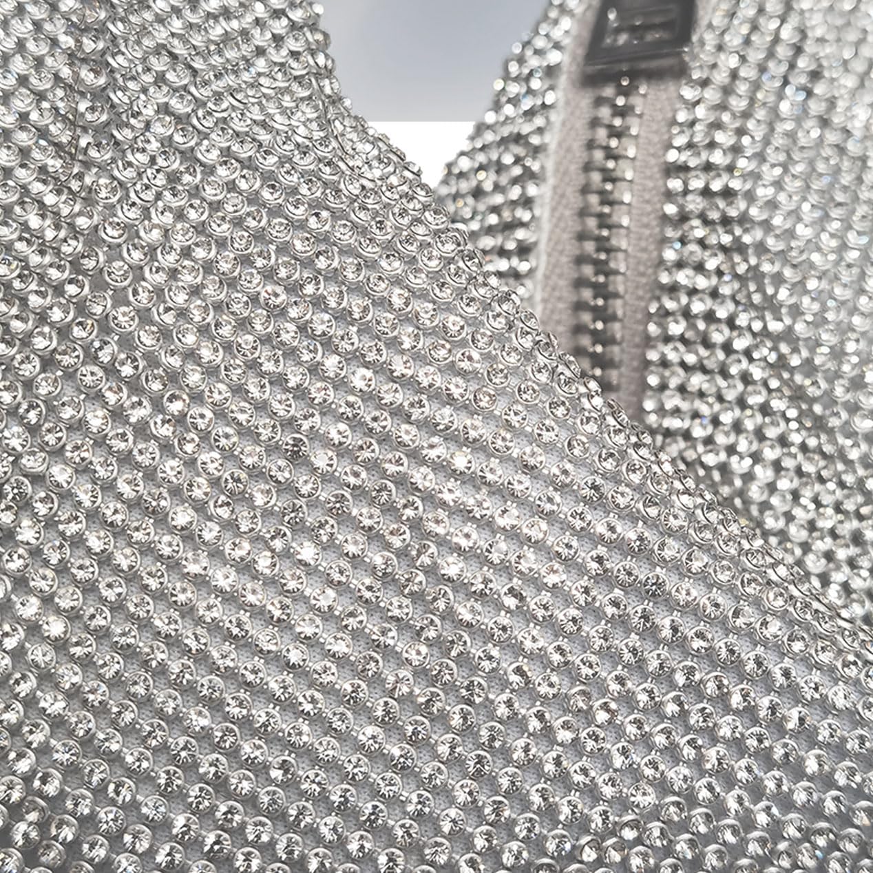 Sparkly Rhinestone Evening Clutch Purse for Women - Elegant Silver Party Handbag for Prom, Wedding & Special Occasions | Perfect for Night Out, Gala & Formal Events