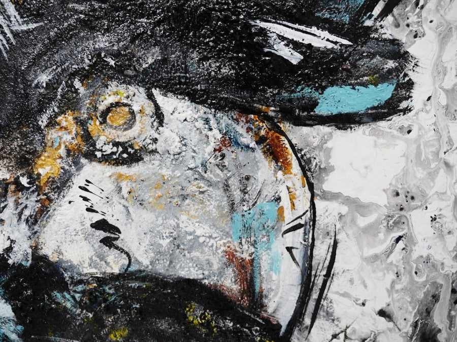 Abstract Realism Black Cockatoo Wall Art - Handmade Canvas Painting for Home & Office Decor | Perfect for Living Room, Bedroom, or Gift Idea