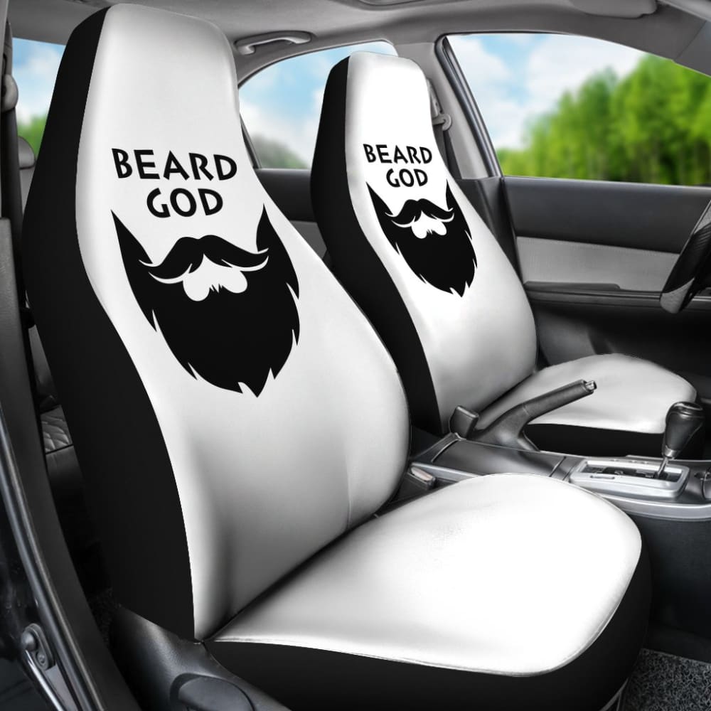 Premium God Beard Car Seat Covers - Soft & Durable Universal Fit for Cars, Trucks & SUVs - Perfect Gift for Men & Auto Enthusiasts - Ideal for Road Trips, Commuting & Protecting Seats