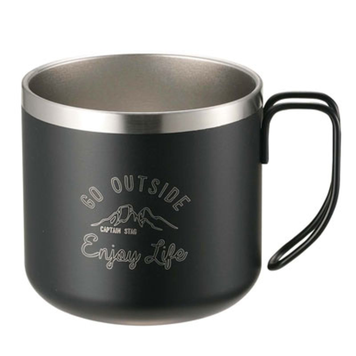 Captain Stag Double Wall Stainless Steel Cup 350ml - Insulated Travel Mug for Hot & Cold Drinks, Camping, Hiking, Office & Outdoor Adventures