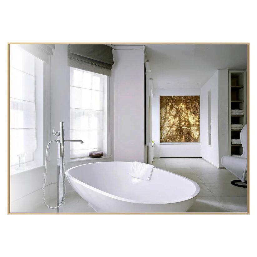 Sleek Modern Black Aluminum Framed Wall Mirror - Full Length Floor Mirror for Bedroom, Living Room & Entryway Decor