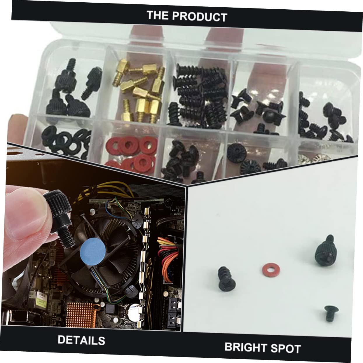 1 Set Computer Case Screws - Electronic Product Fittings & Computer Accessories for Repair - Reusable Countersunk Head Metal Screws with Paper Washers - Perfect for PC Building, Maintenance, and Chassis Assembly