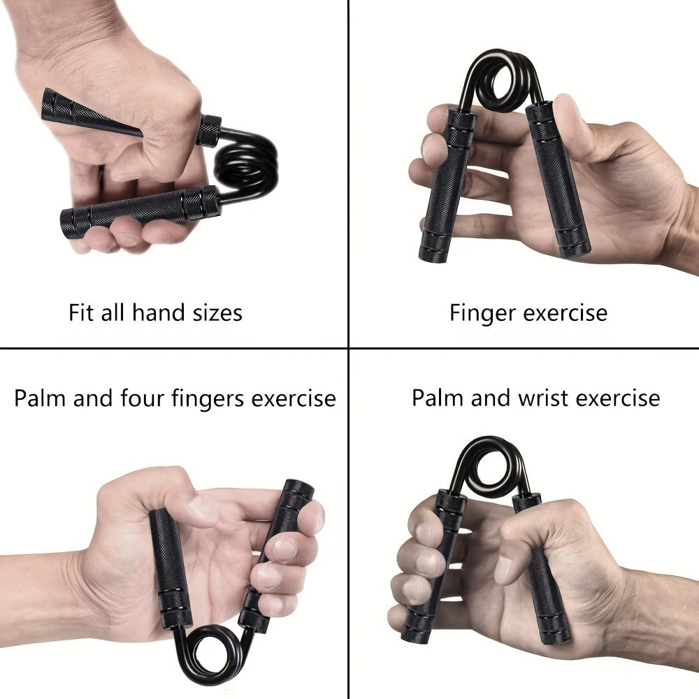 Black Metal Hand Grip Strengthener 50LB-350LB Non-Slip Heavy Duty Grip Trainer for Forearm & Hand Workout, Home Gym, Rock Climbing, Weightlifting, and Rehabilitation