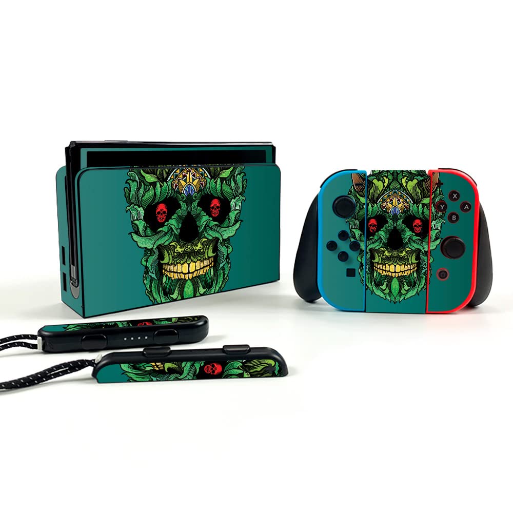 MightySkins Nintendo Switch OLED Skin Wrap - Lettuce Devil Design | Protective Vinyl Decal Cover | Durable, Easy to Apply & Remove | Made in USA | Perfect for Gaming, Travel & Customization