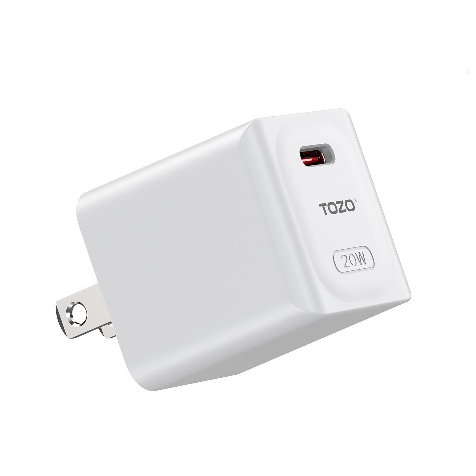 TOZO Upgraded 20W PD Fast Charger - USB C Wall Charger Block for iPhone 16/15/14/13/SE/12 Series & Samsung Galaxy S24/S23/S22 Series - Matte White Portable Charging Adapter for Home, Office & Travel