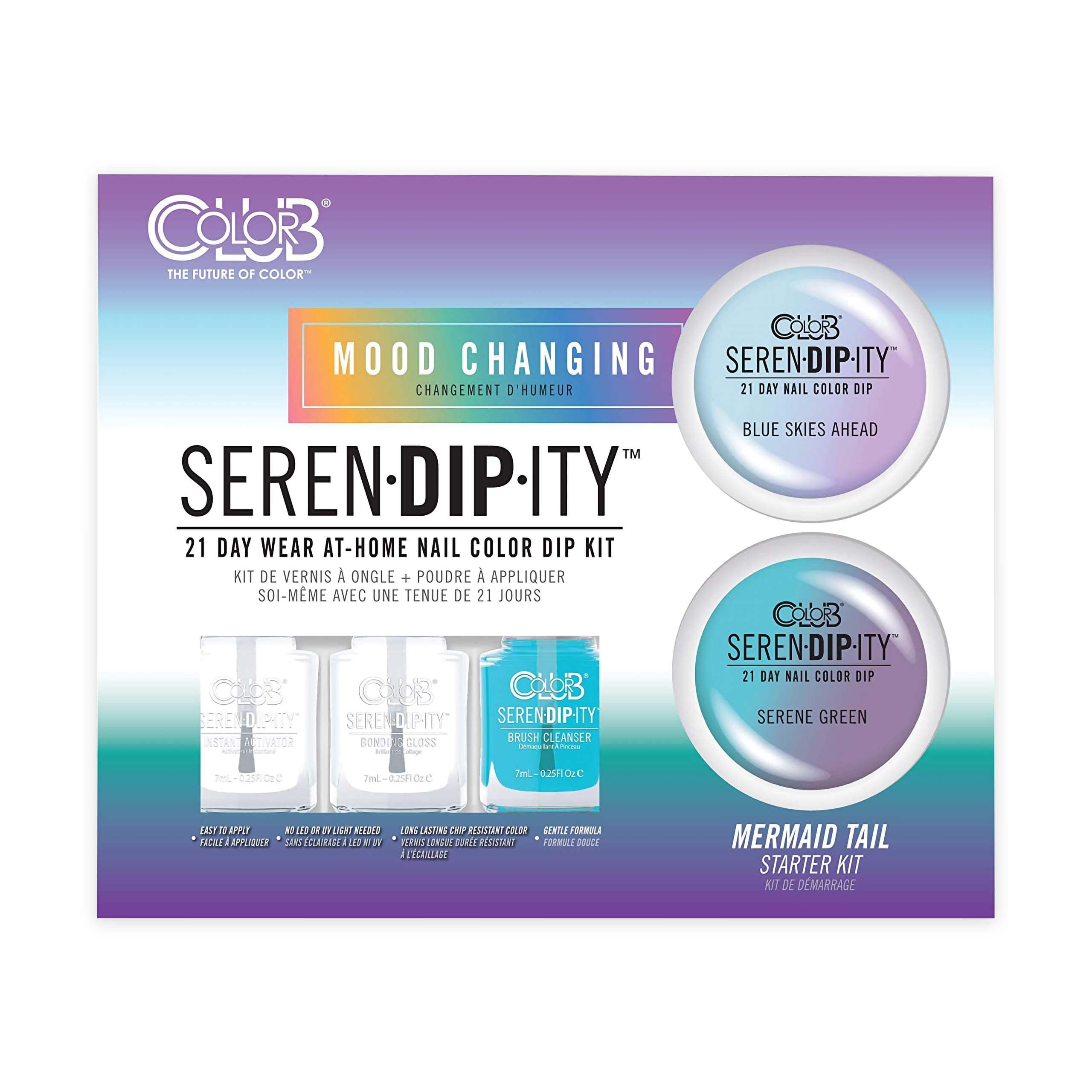 Color Club Dip Powder Nail Kit - Serendipity Manicure Mermaid's Tail Blue | DIY Gel Nail Polish for Salon-Quality Manicures at Home | Perfect for Parties, Weddings & Special Occasions