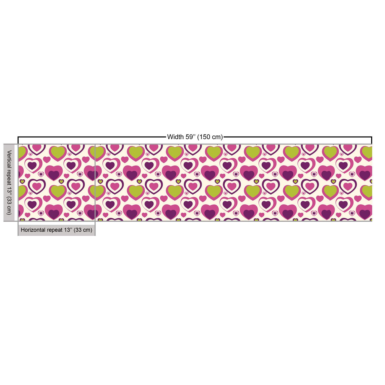 Ambesonne Hearts Fabric by The Yard - Pastel Tone Love Theme Decorative Fabric for Upholstery, Home Decor & DIY Crafts (10 Yards, Dark Magenta Purple) | Perfect for Romantic Bedroom Curtains, Throw Pillows & Wedding Decorations