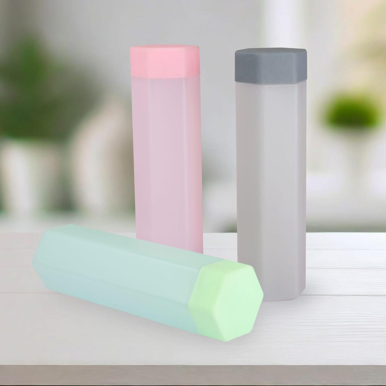 ECODEX 100% Food Grade BPA-Free Plastic Water Bottle - 900ml Square Fridge Storage Container with Soft Touch Finish (6-Pack) - Perfect for Juice, Iced Tea, Meal Prep & Office Hydration