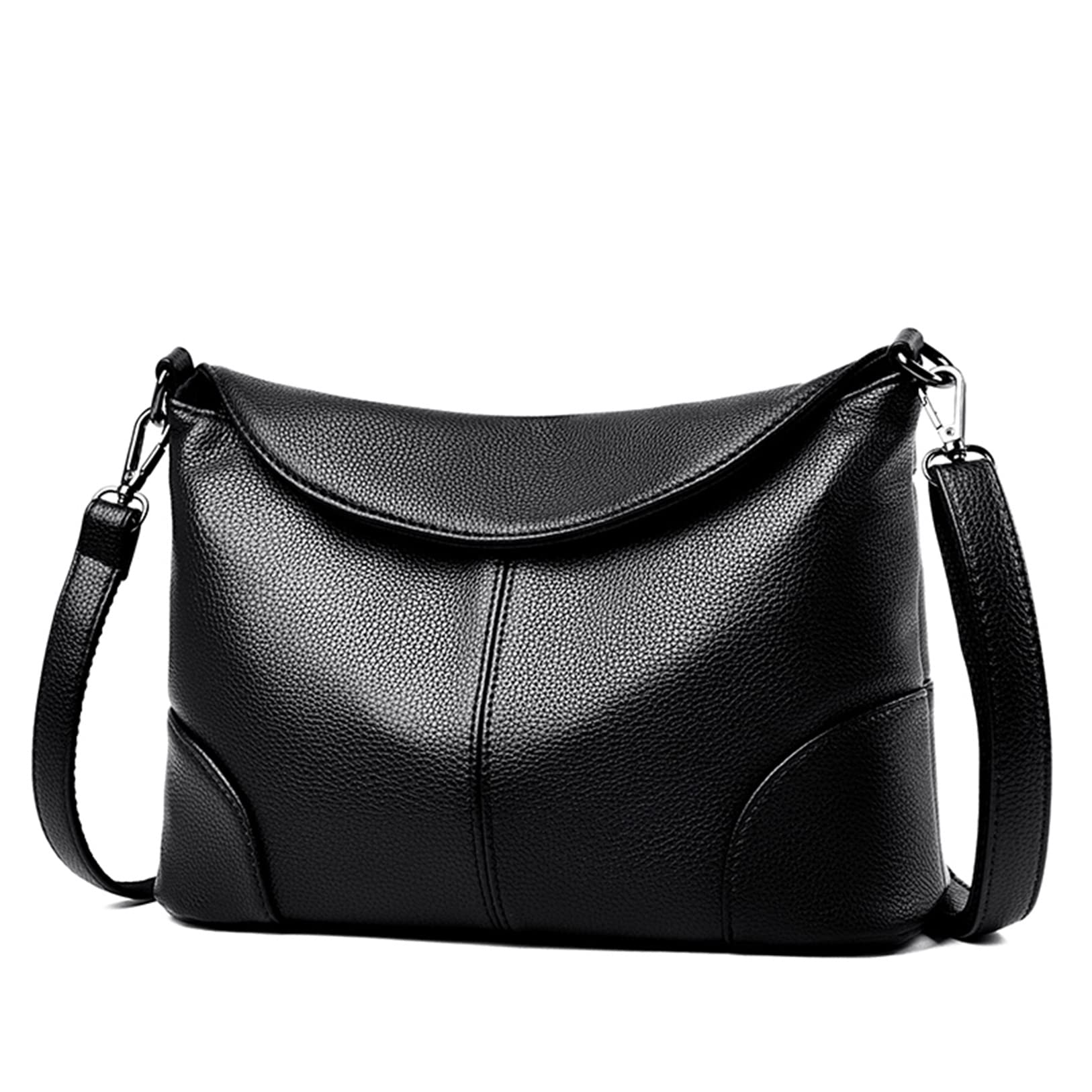 Stylish Women's Leather Shoulder Bag - Medium Casual Crossbody Purse with Flap & Zip, Satchel Messenger Tote for Work, Travel & Everyday Use