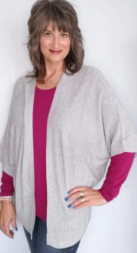 Soft Heather Grey Slouchy Cardigan for Women - Cozy Oversized Knit Sweater | Perfect for Casual Outfits, Layering & Lounge Wear