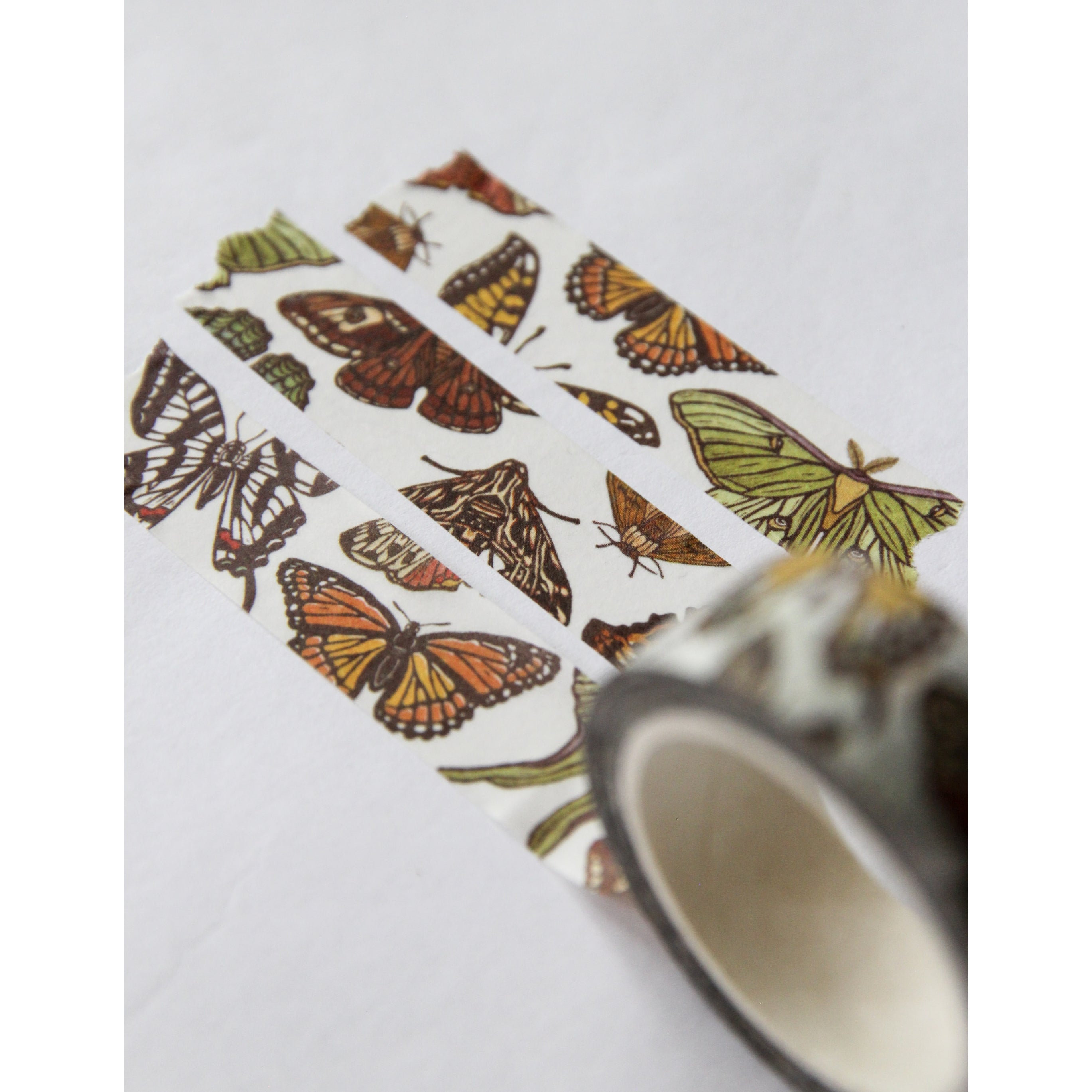 Butterfly & Moth Washi Tape - Decorative Japanese Paper Tape for Scrapbooking, Journaling, DIY Crafts & Gift Wrapping