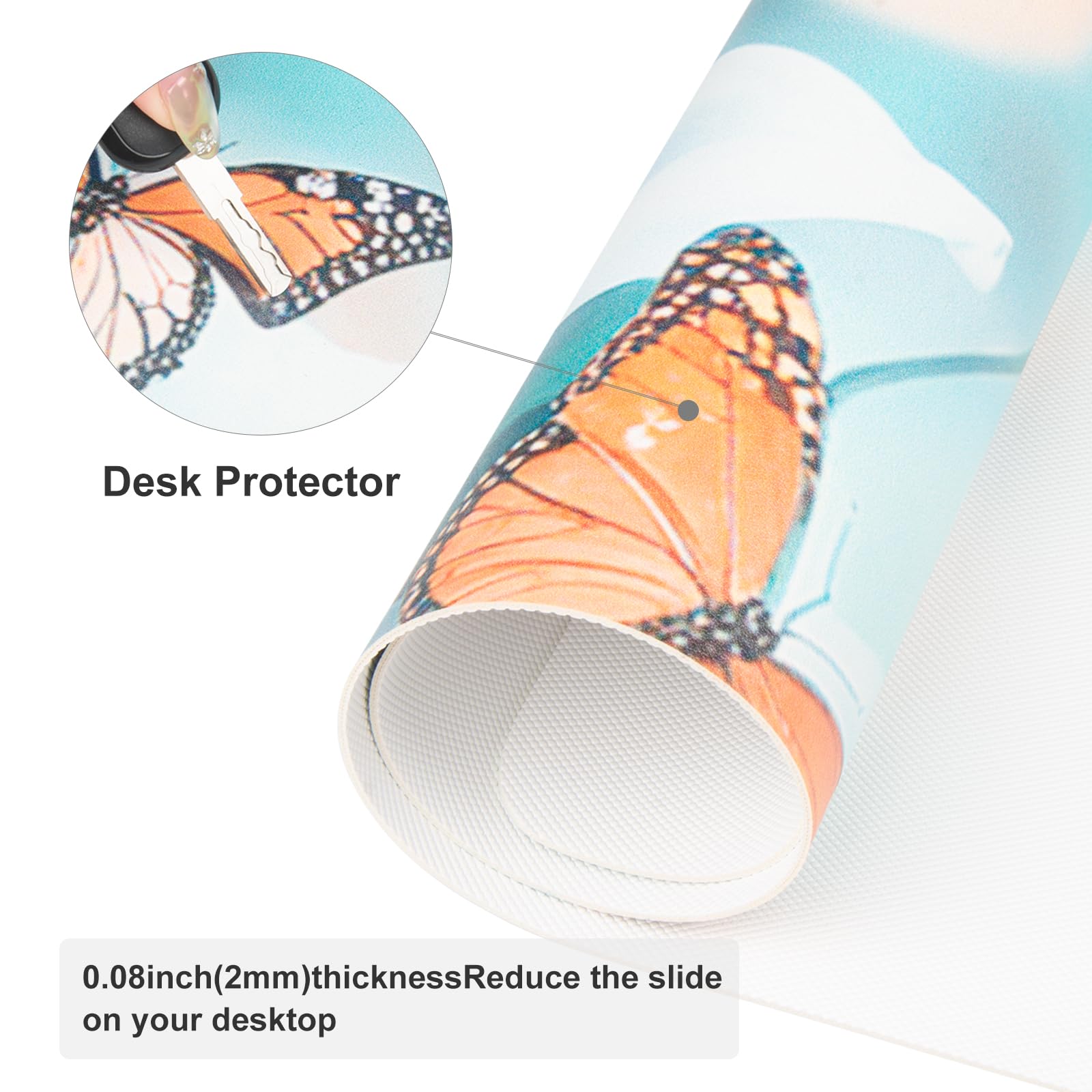 Floral PU Leather Desk Pad - 31.5