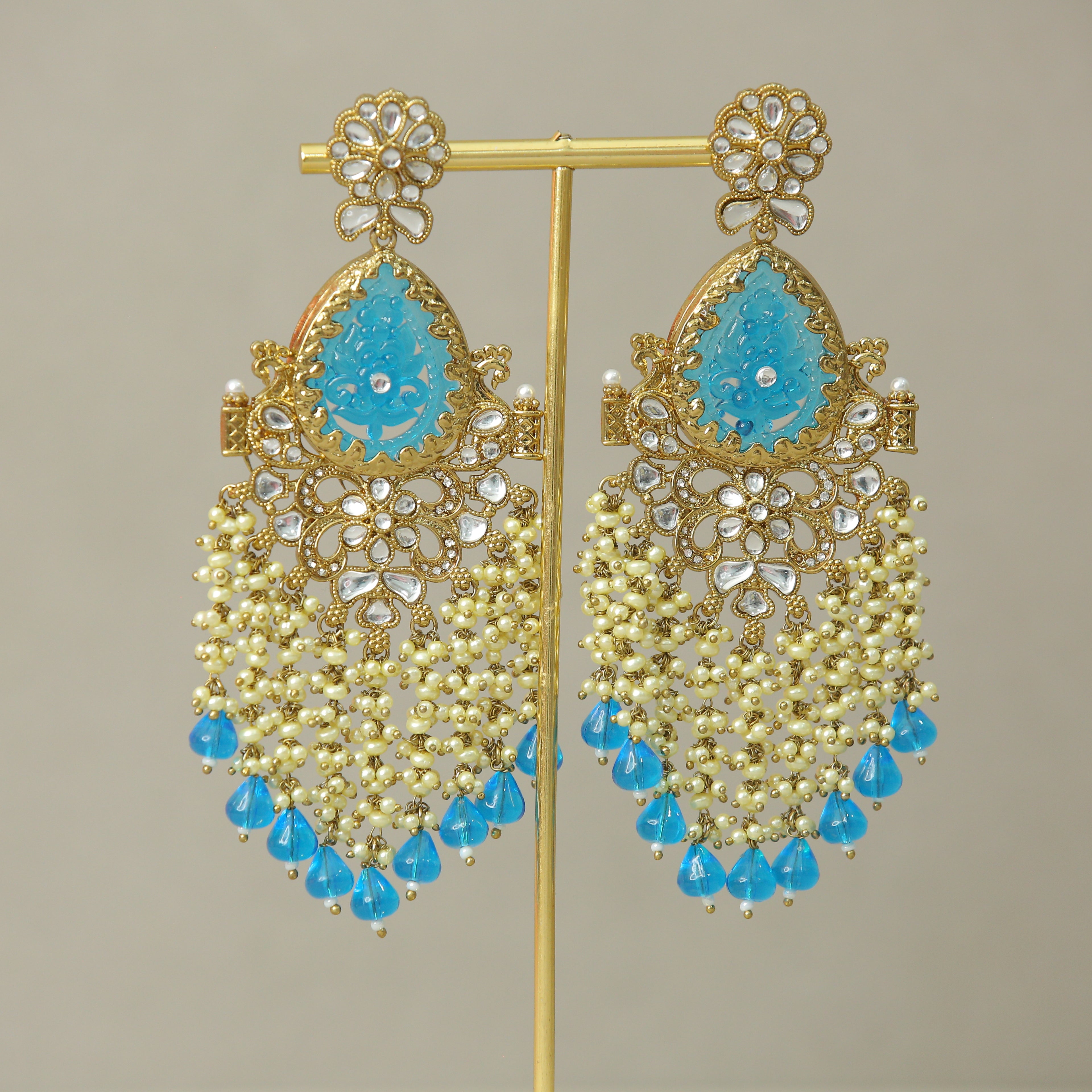 Exquisite Aaradhya Kundan Earrings for Women – Traditional Indian Jewelry for Weddings, Parties & Festive Occasions