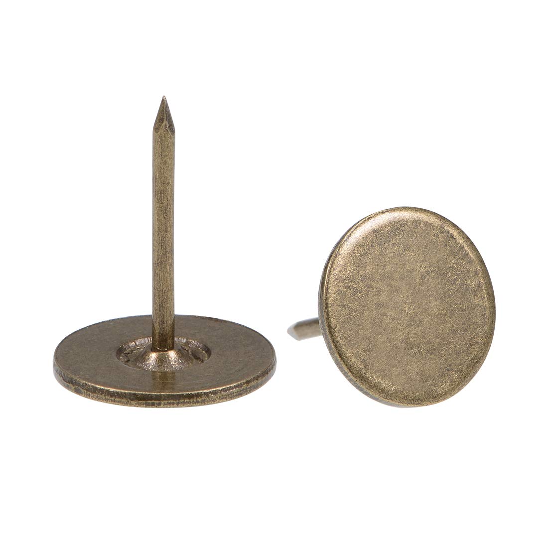 uxcell 16mmx20mm Bronze Upholstery Nails - 60 Pcs Flat Head Furniture Tacks for Sofa, Headboard & DIY Projects | Perfect for Home Decor & Furniture Repair