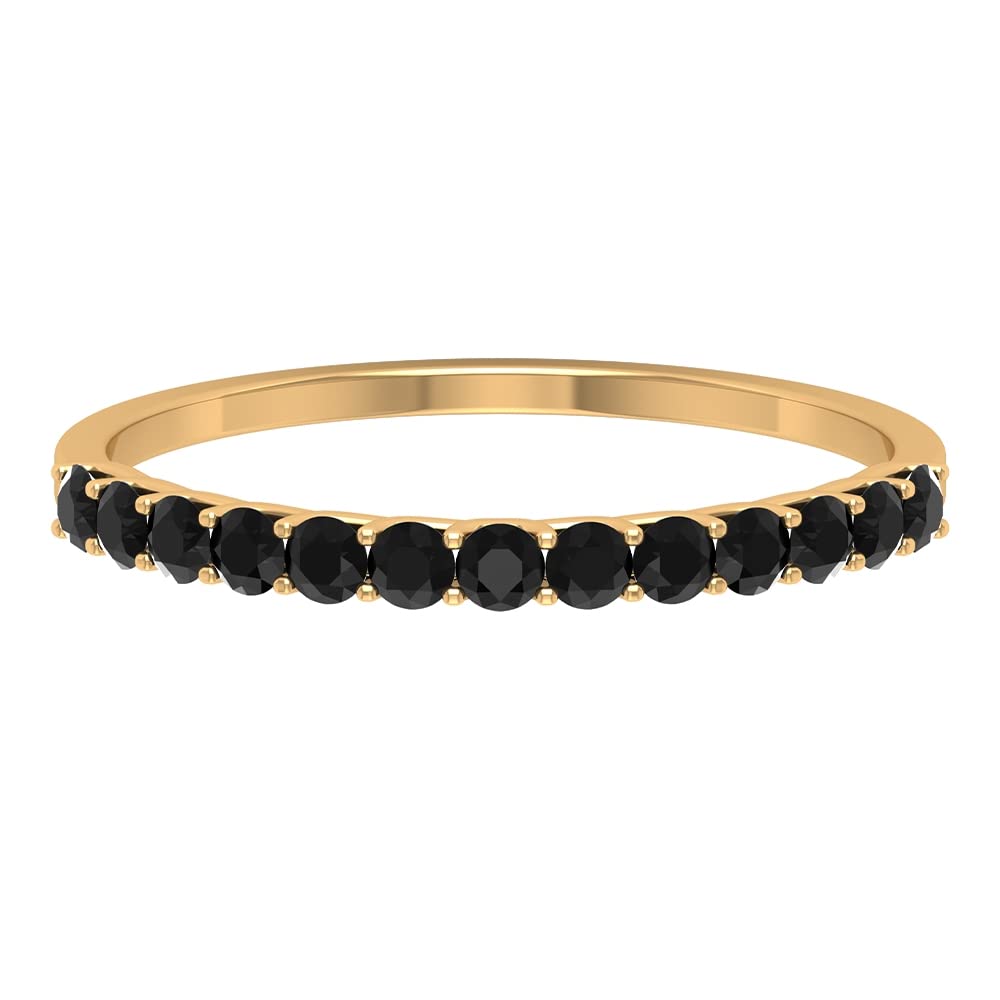 1/2 CT Round Cubic Zirconia Half Eternity Ring for Women - 14K Solid Gold Minimalist Wedding Band, Anniversary Gift, Engagement Ring for Her - Perfect for Everyday Wear, Date Nights & Special Occasions