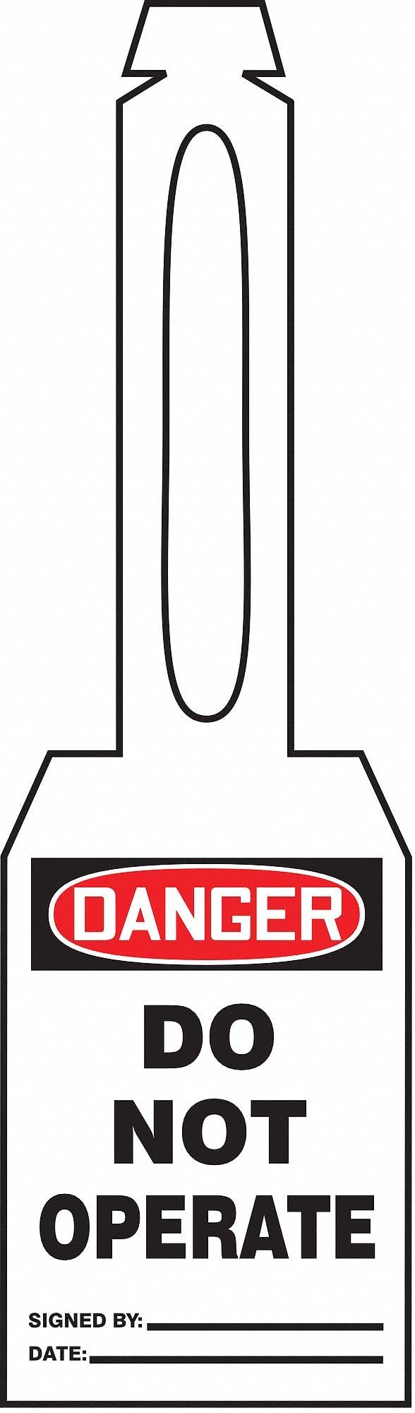 Accuform 23 Mil Plastic Danger Tag - Do Not Operate Sign with Date & Phone Fields - 5.25