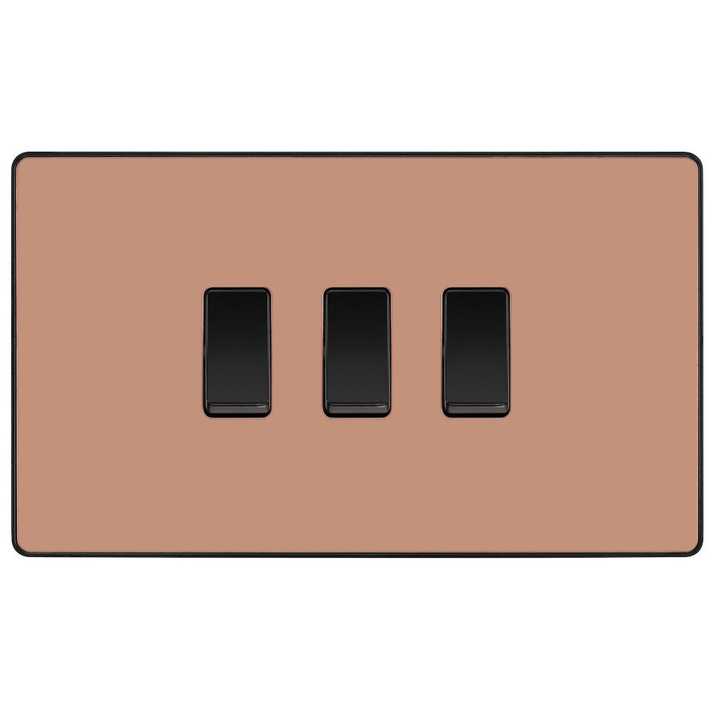 BG Evolve Polished Copper 3G Intermediate Switch PCDCP4313B - Premium Electrical Switch for Home & Office Lighting Control