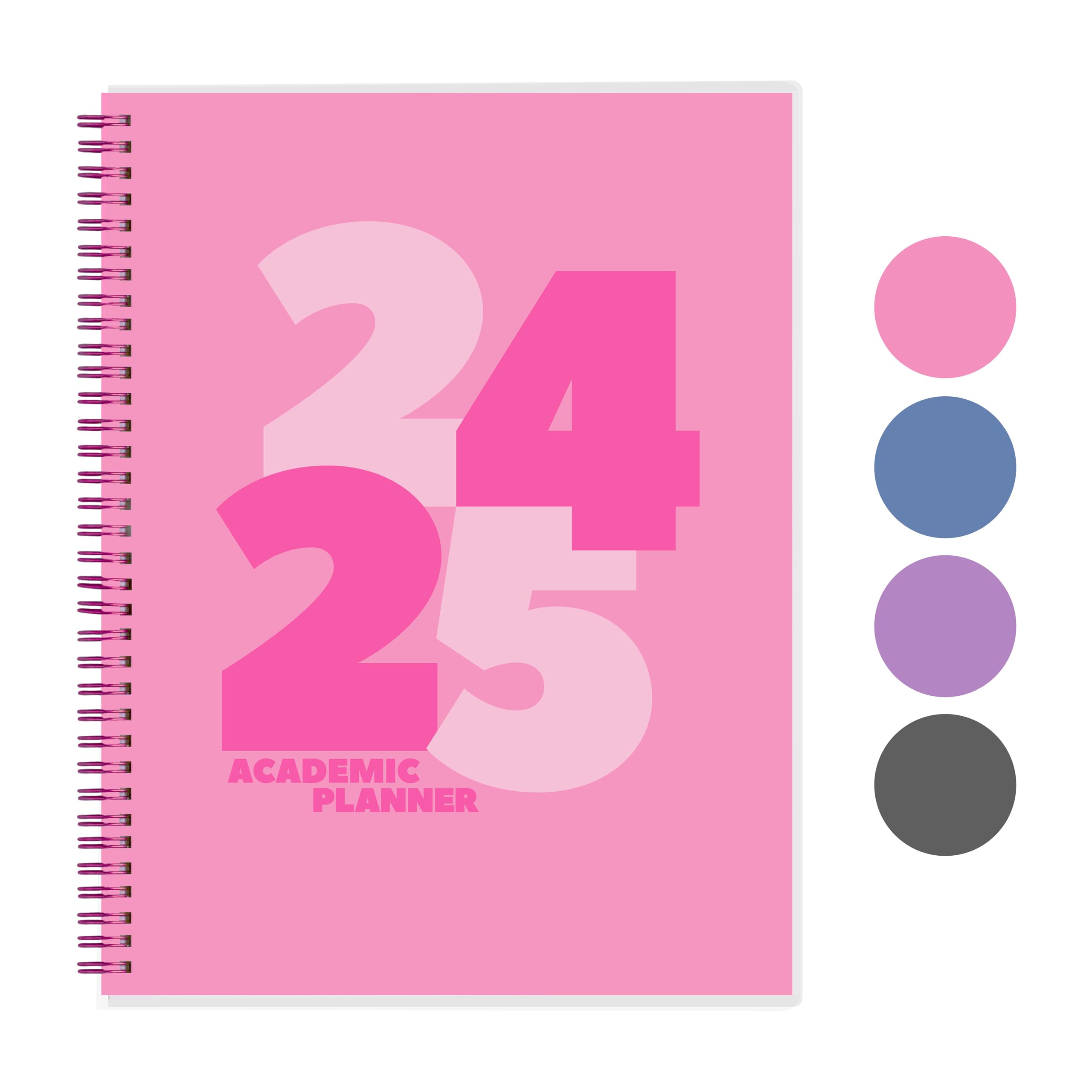 2024-2025 Academic Planner | 18-Month Weekly & Monthly Organizer with Twin-Wire Binding | 8.5 x 11 Inch Pink Planner with Sturdy Cover & Notes Pages | Perfect for Students, Teachers & Professionals - School, Office & Home Use