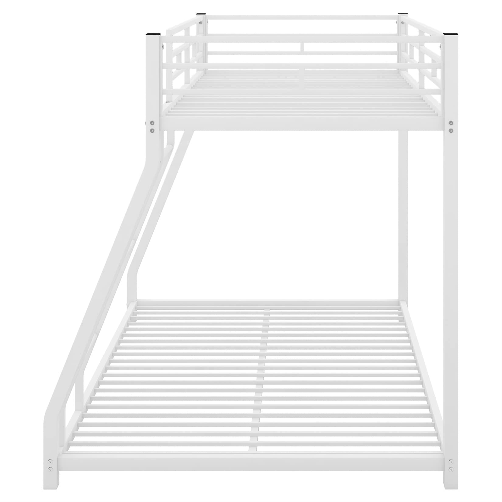 Sturdy Twin Over Full Bunk Bed with Steel Frame & Headboards - Space-Saving Kids, Toddler & Teen Bunk Bed in White - Perfect for Small Bedrooms, Guest Rooms & Shared Kids' Rooms