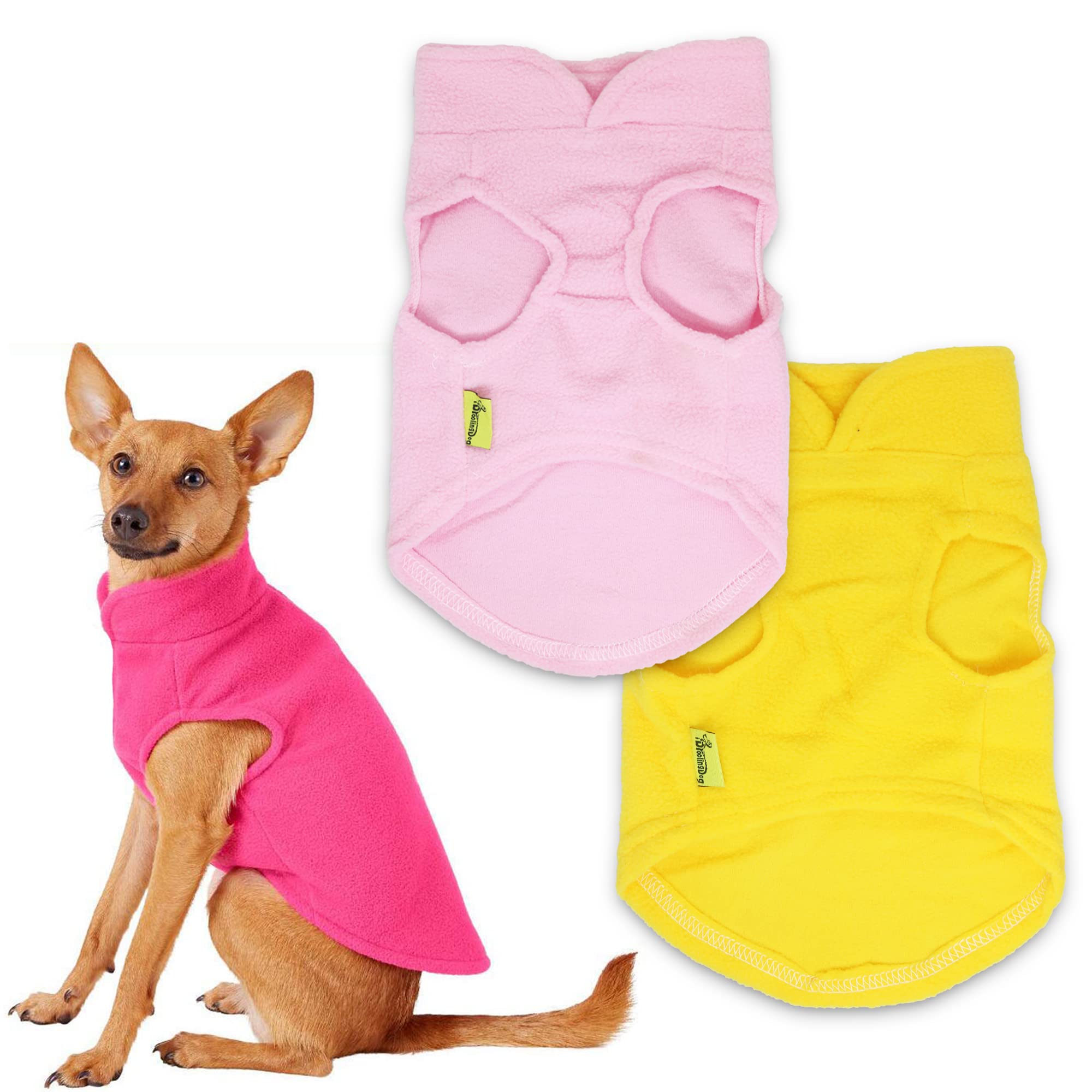 3 Pack Small Dog Fleece Sweater - Warm Pet Vest for Puppies & Cats - Indoor & Outdoor Use