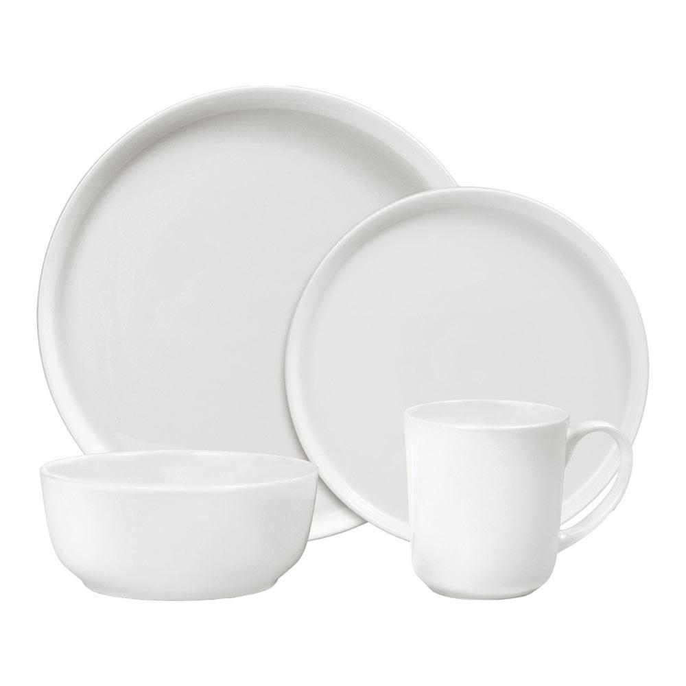 Samantha 16-Piece Dinnerware Set for 4 - Porcelain Dinner Plates, Bowls, Mugs & Saucers - Elegant Tableware for Family Dinners, Parties & Restaurant Use
