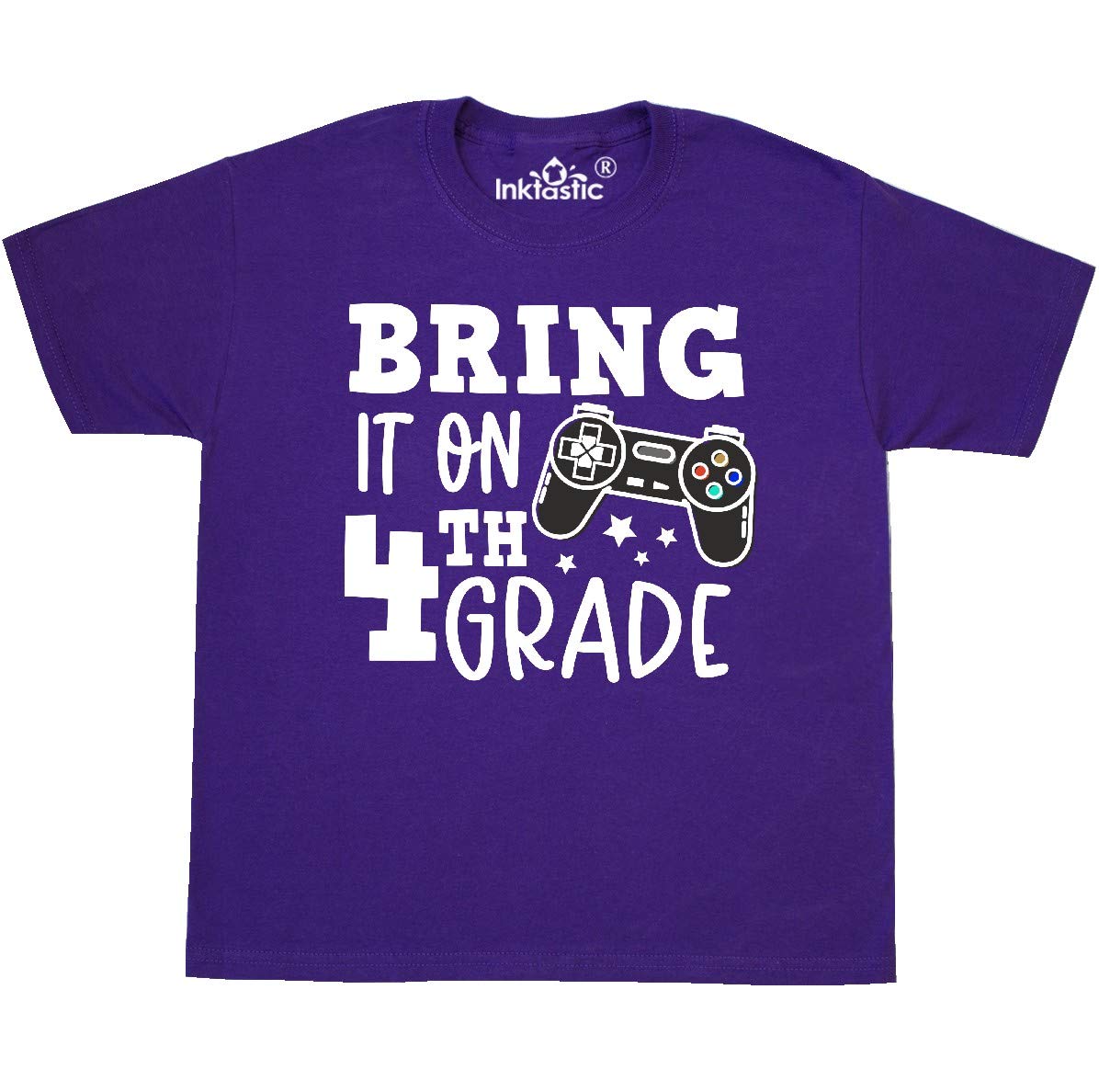 Inktastic Bring It on 4th Grade Video Game Controller Youth T-Shirt | Fun Graphic Tee for Kids | Perfect for School, Gaming & Birthday Parties