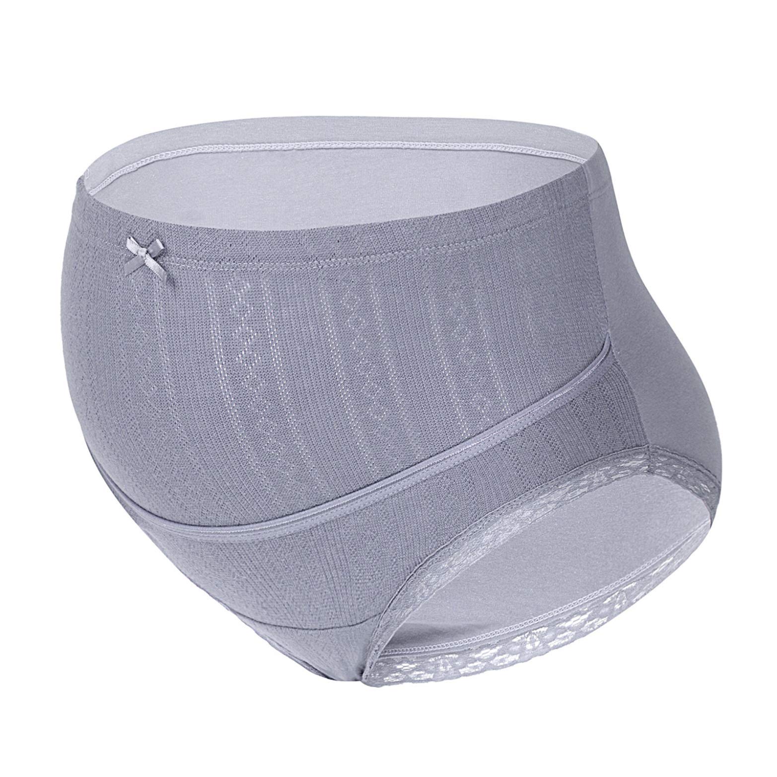 Yartina Women's Maternity Over The Bump Underwear - Soft Cotton Pregnancy Panties with Lace Trim for Comfort & Support - Perfect for Everyday Wear During Pregnancy & Postpartum Recovery