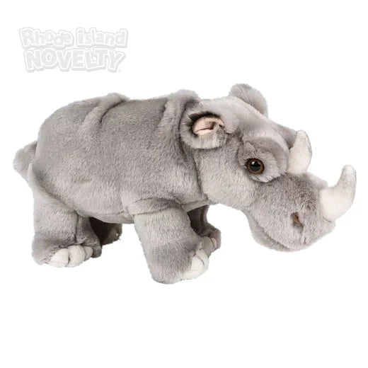 12 Heirloom Standing Rhino Figurine - Handcrafted Home Decor for Living Room, Office & Gift Giving - Premium Resin Animal Statue for Shelf, Desk & Mantel Display