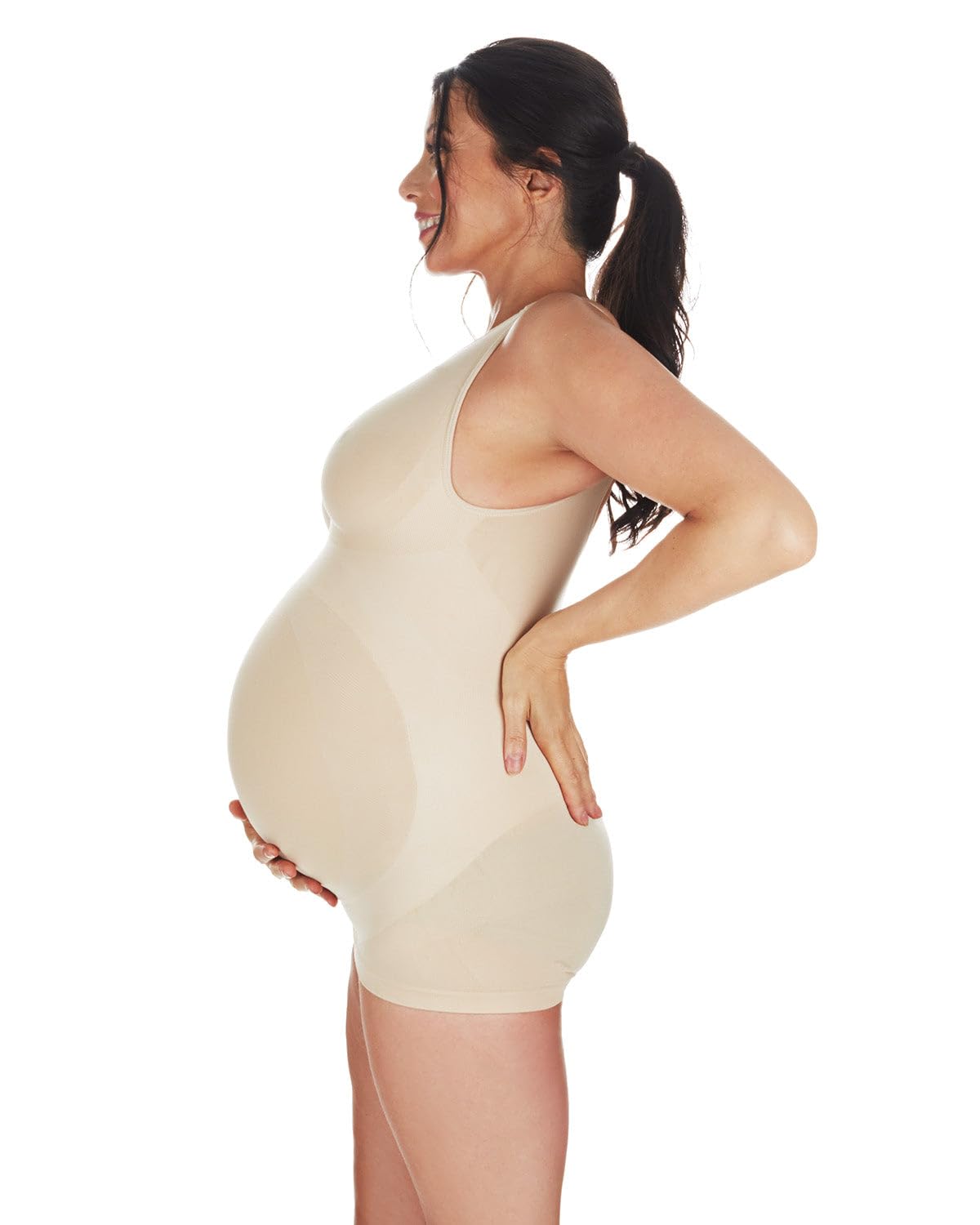 MeMoi SlimMe Supportive Maternity Tank Top with Expanding Panel - Comfortable Pregnancy Shirt for Everyday Wear & Nursing
