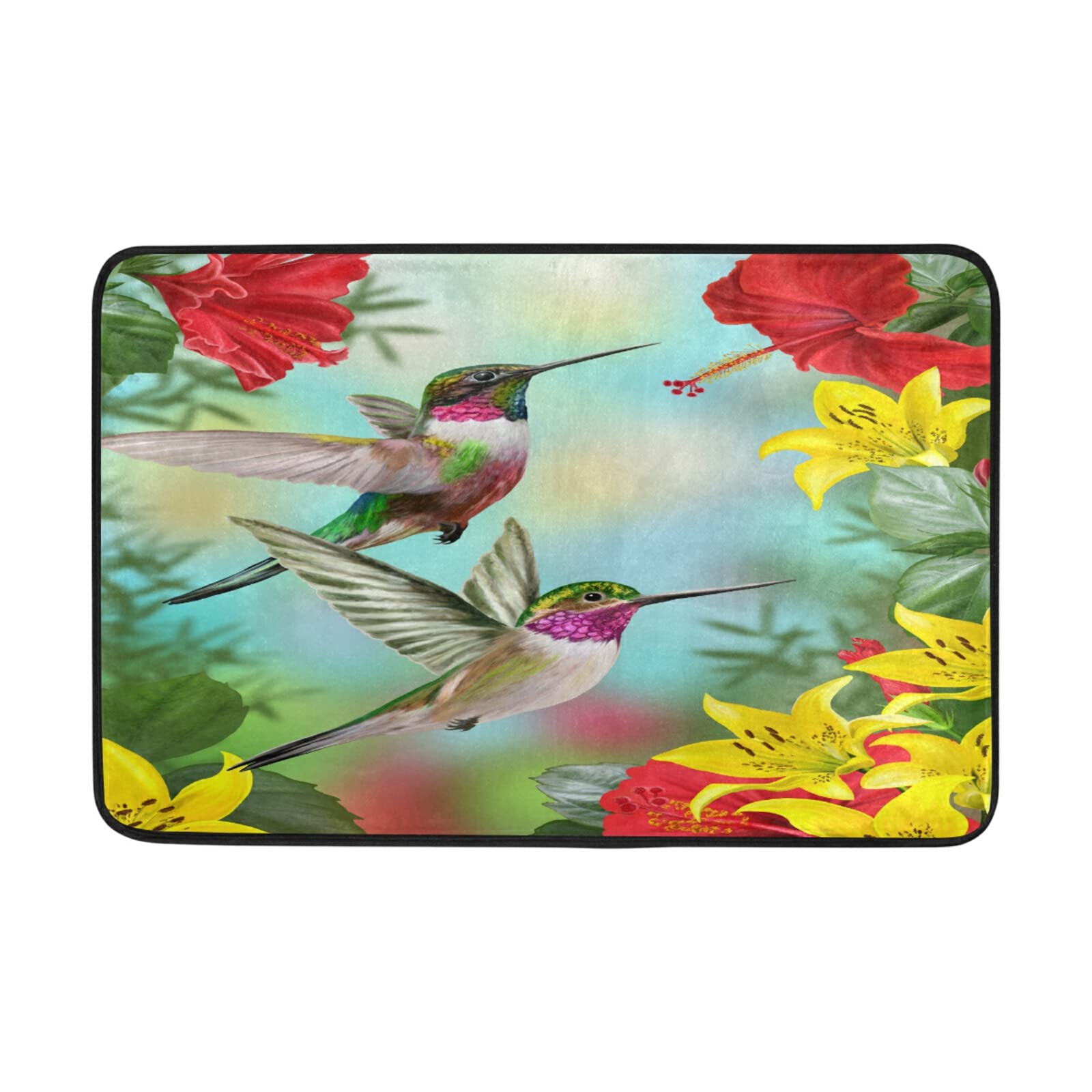 Hummingbird Nectar Bath Mat - Non-Slip Bathroom Rug, Doormat & Floor Runner - 24x16 Inch Indoor/Outdoor Carpet for Bathroom, Entryway, Patio - Absorbs Water, Traps Dirt, Perfect for Home Decor & High Traffic Areas