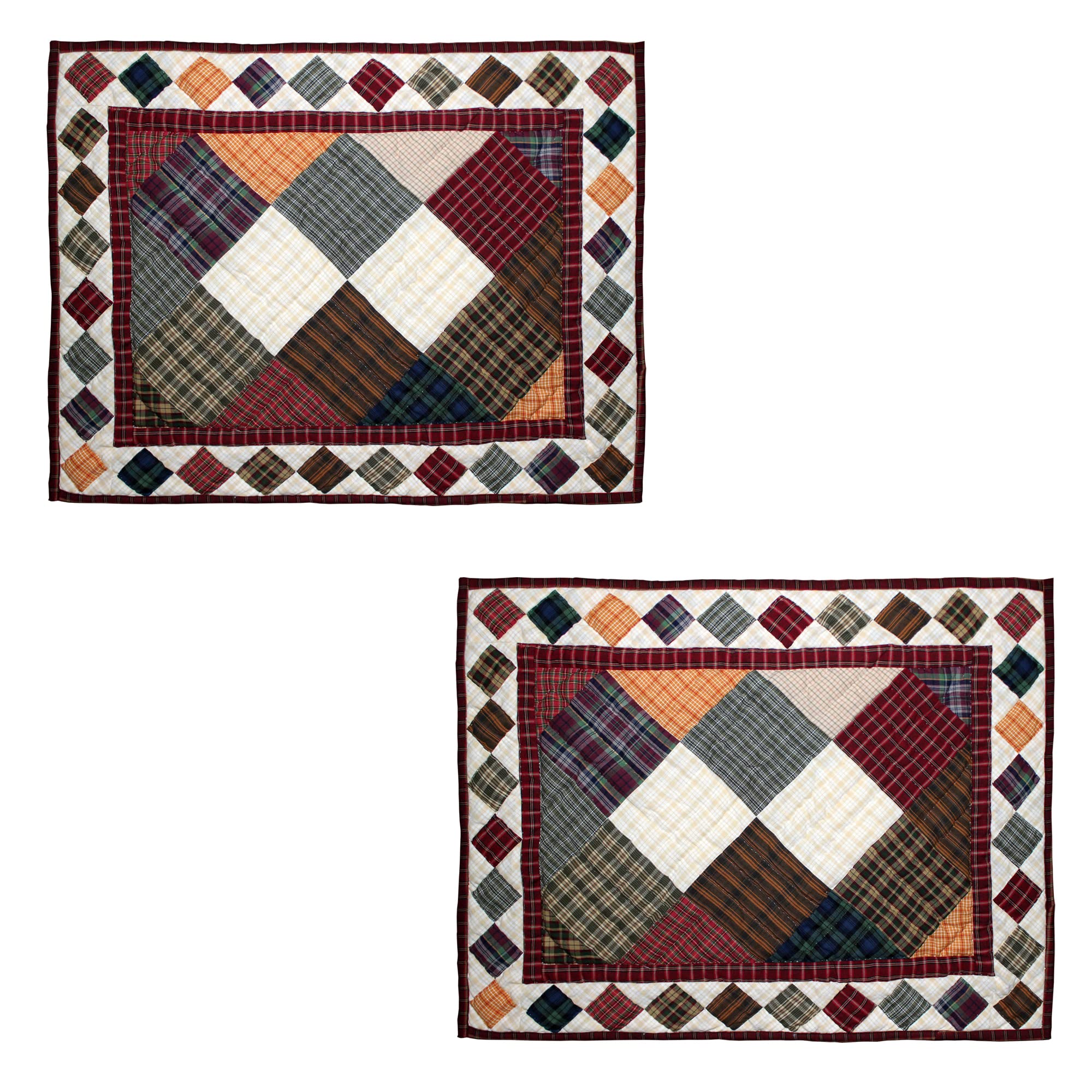 Rustic Ambers Super Queen Quilt Set - 4 Piece Handmade Cotton Patchwork Bedding (92x96 Quilt, 21x27 Pillow Shams, 60x80 Bed Skirt) for Farmhouse & Boho Chic Bedroom Decor