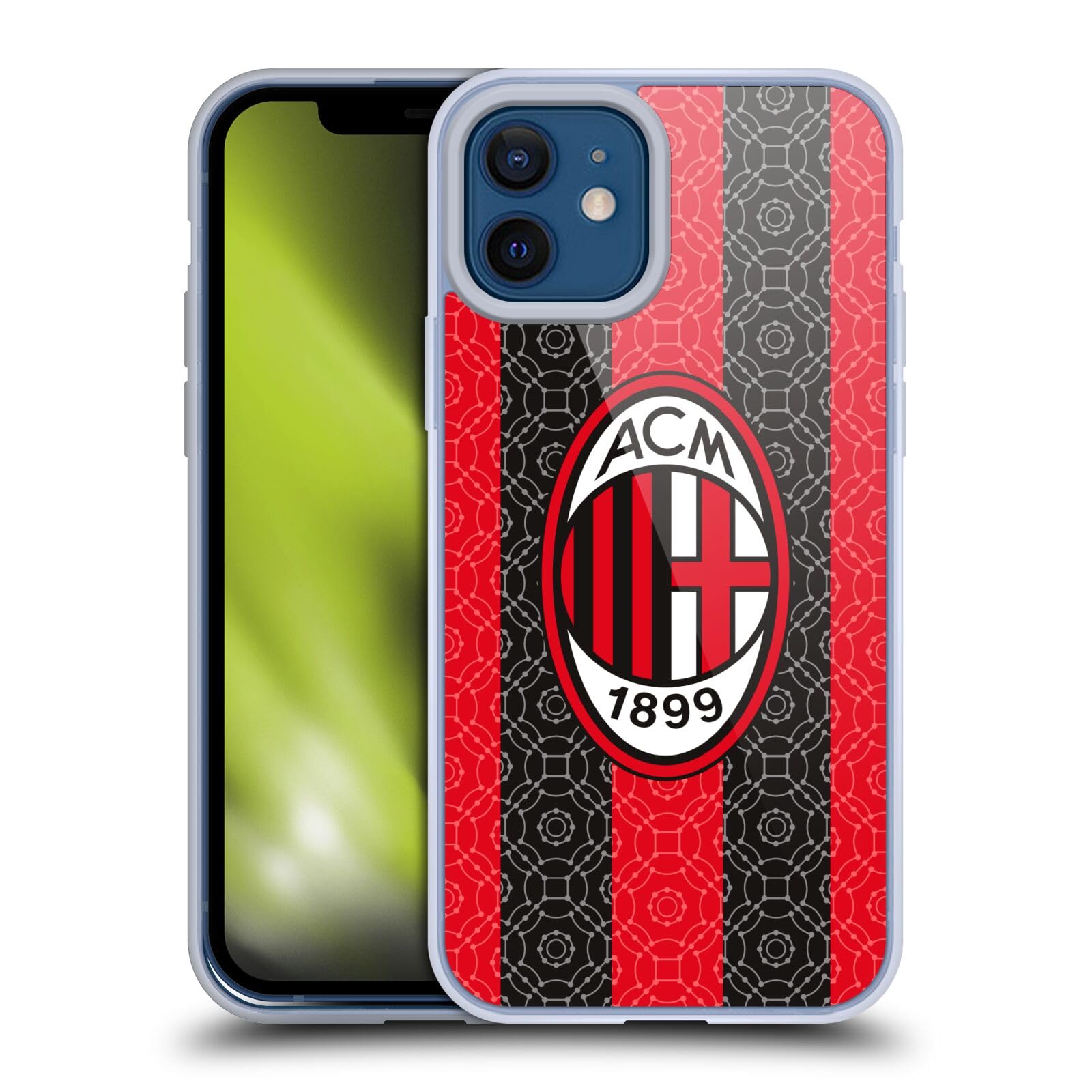 Officially Licensed AC Milan Home 2020/21 Crest Kit Soft Gel Phone Case for Apple iPhone 12 & iPhone 12 Pro - Durable Protection with Stylish Soccer Team Design for Fans & Daily Use