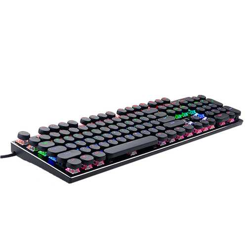 E Element 104 Key Retro Steampunk Round Keycaps - ABS Double Shot Molding Mechanical Keyboard Keycaps for Gaming PC & Typing Enthusiasts