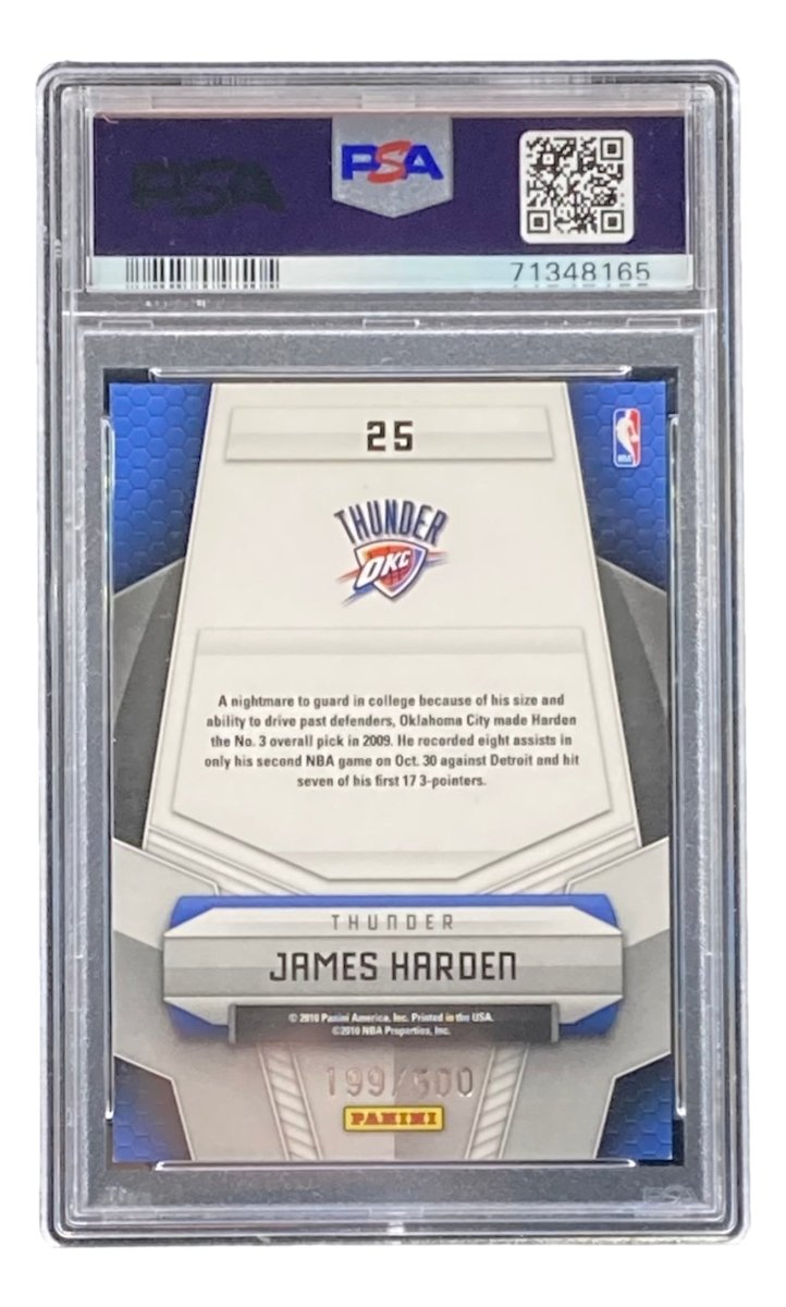 James Harden OKC Thunder 2009 Panini Certified Potential #25 Rookie Card 199/500 PSA NM7 - Perfect for NBA Memorabilia Collectors and OKC Thunder Fans