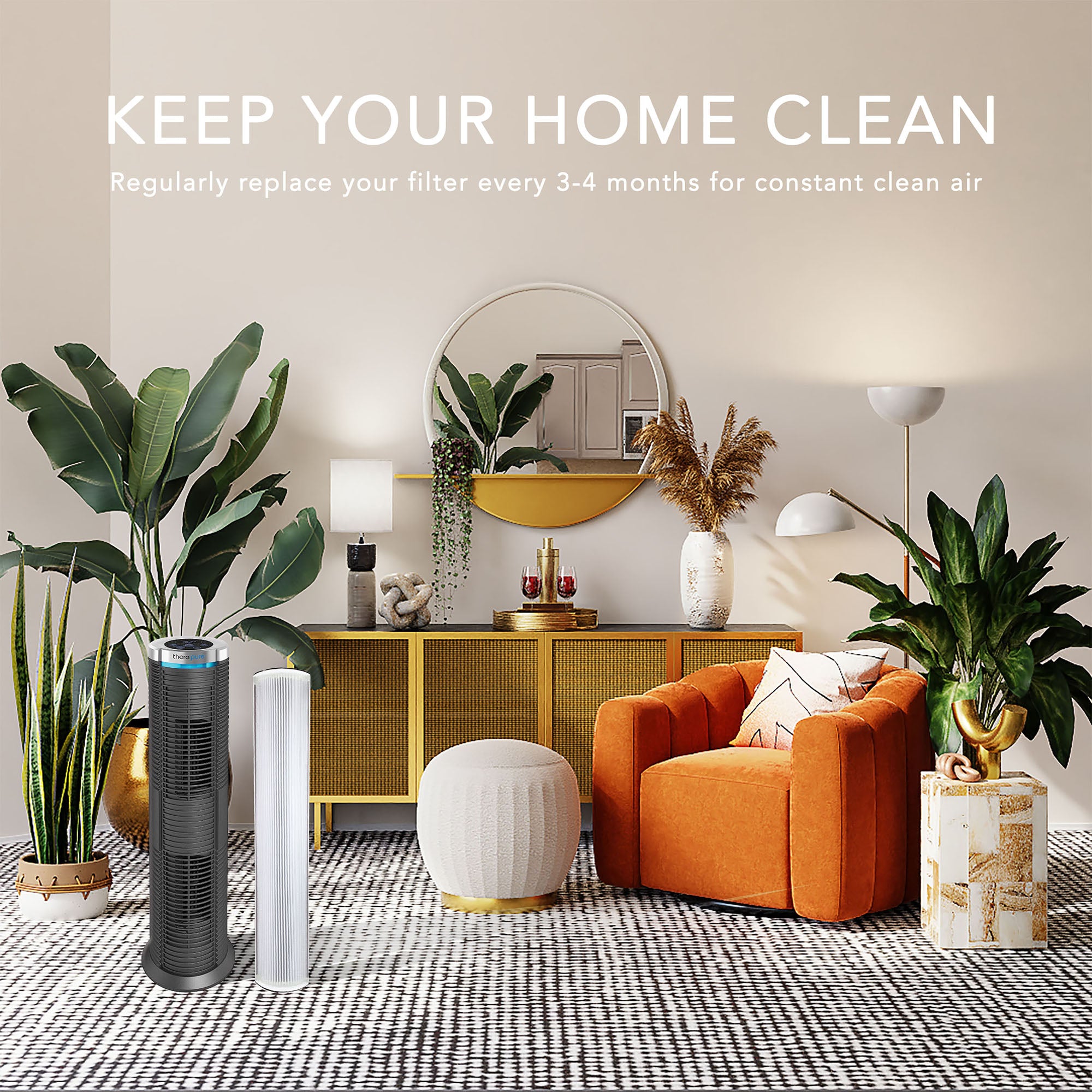 Genuine True HEPA Replacement Filter Compatible with Therapure TPP240F Air Purifier - Improves Indoor Air Quality for Allergies & Asthma Relief