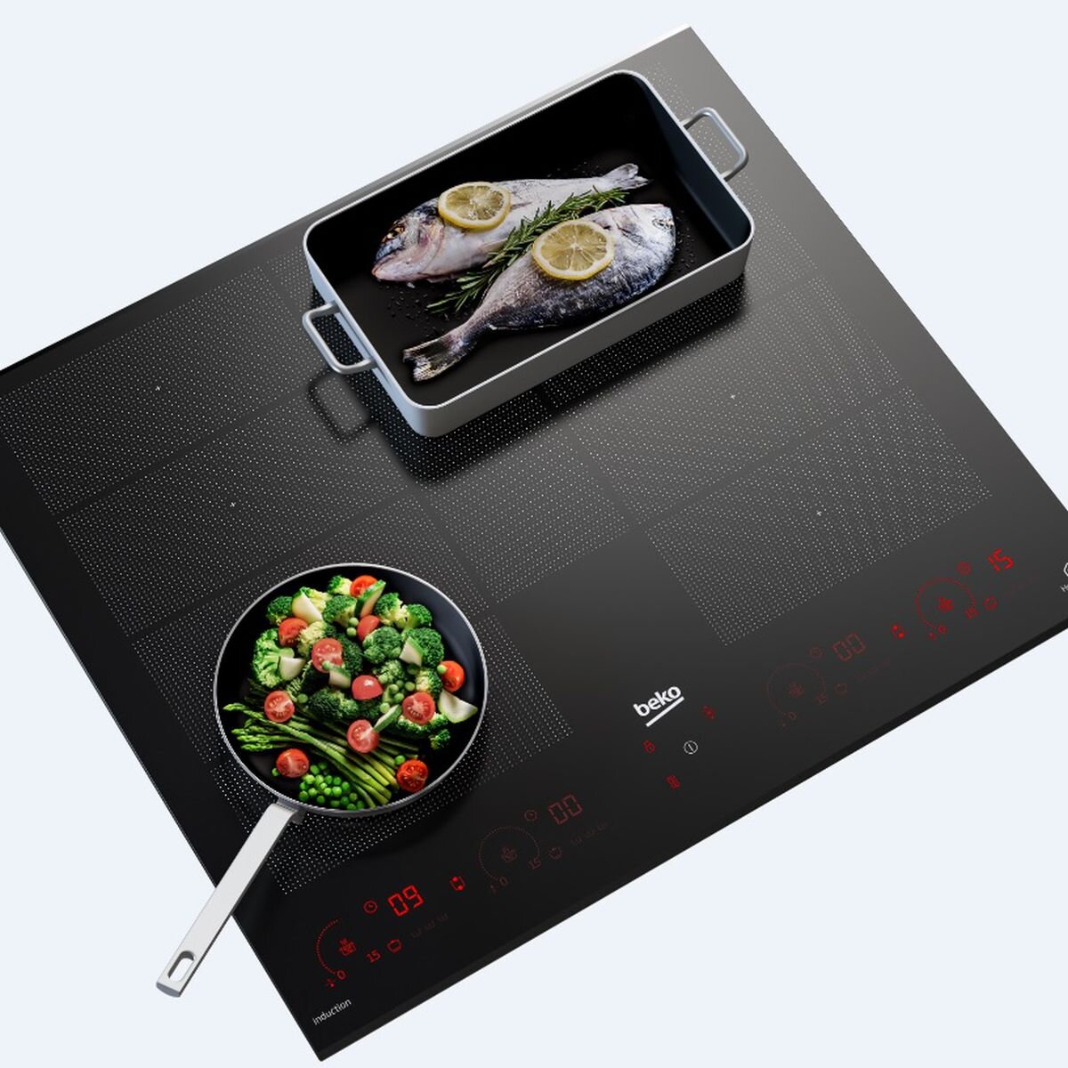 Beko BCT604IG 60cm Built-In Flexy Induction Cooktop with Luminous Touch Control - Scratch-Free & Fully Functional [Carton Damage Only] - Perfect for Modern Kitchens, Home Renovations & Small Spaces